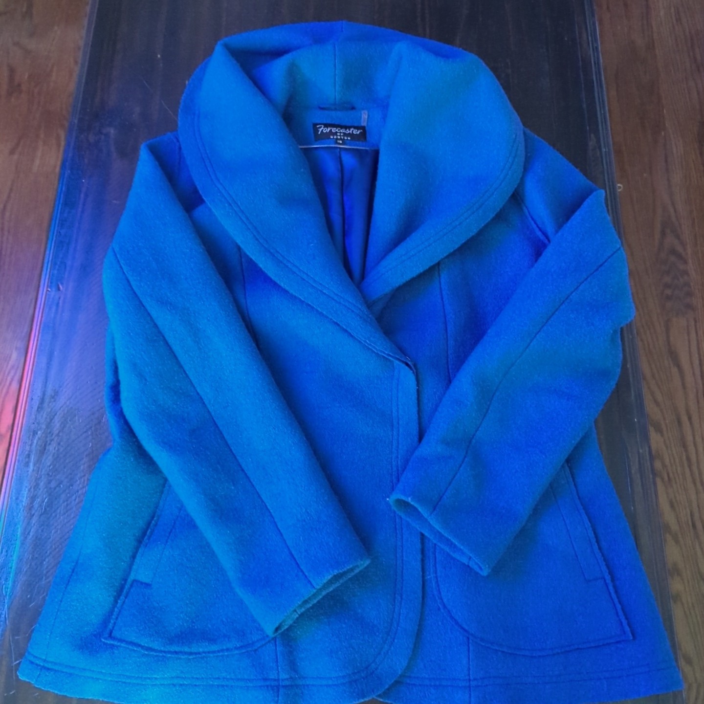 Forecaster Of Boston Coat Blue Wool-Blend Vintage Style Womens Dark Size 18