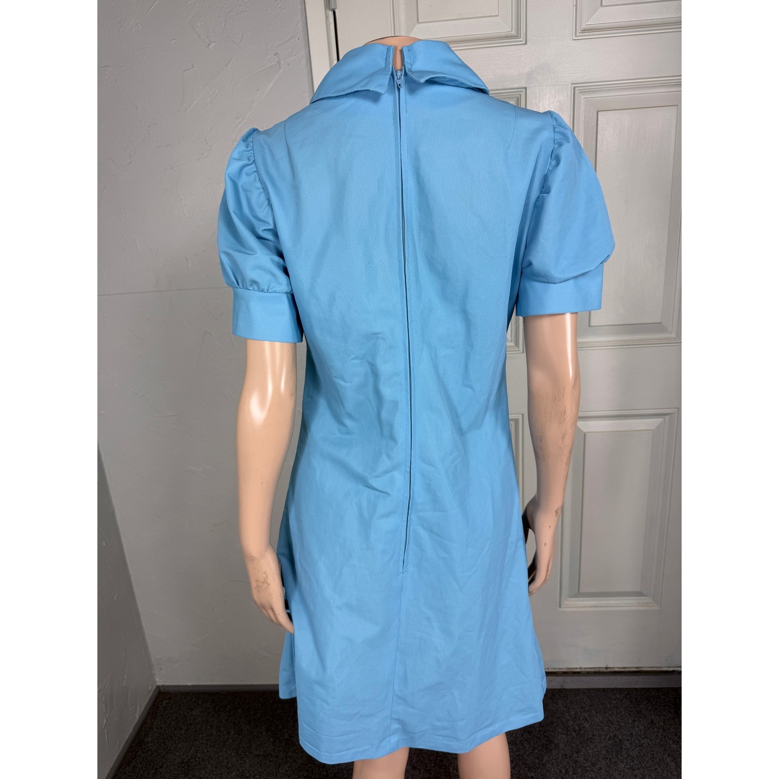 Vintage 60s 70s Barco Dress 11/12 Nurse Uniform Pockets Pintuck Nylon G3-16