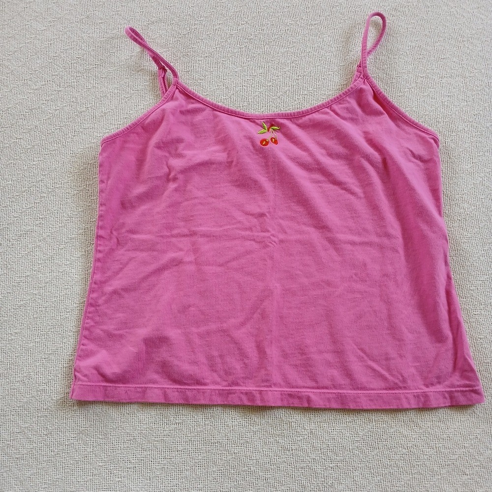 victorias secret 🍒 ’03 cami tank top y2k cherry vintage large pink 90s coquette
