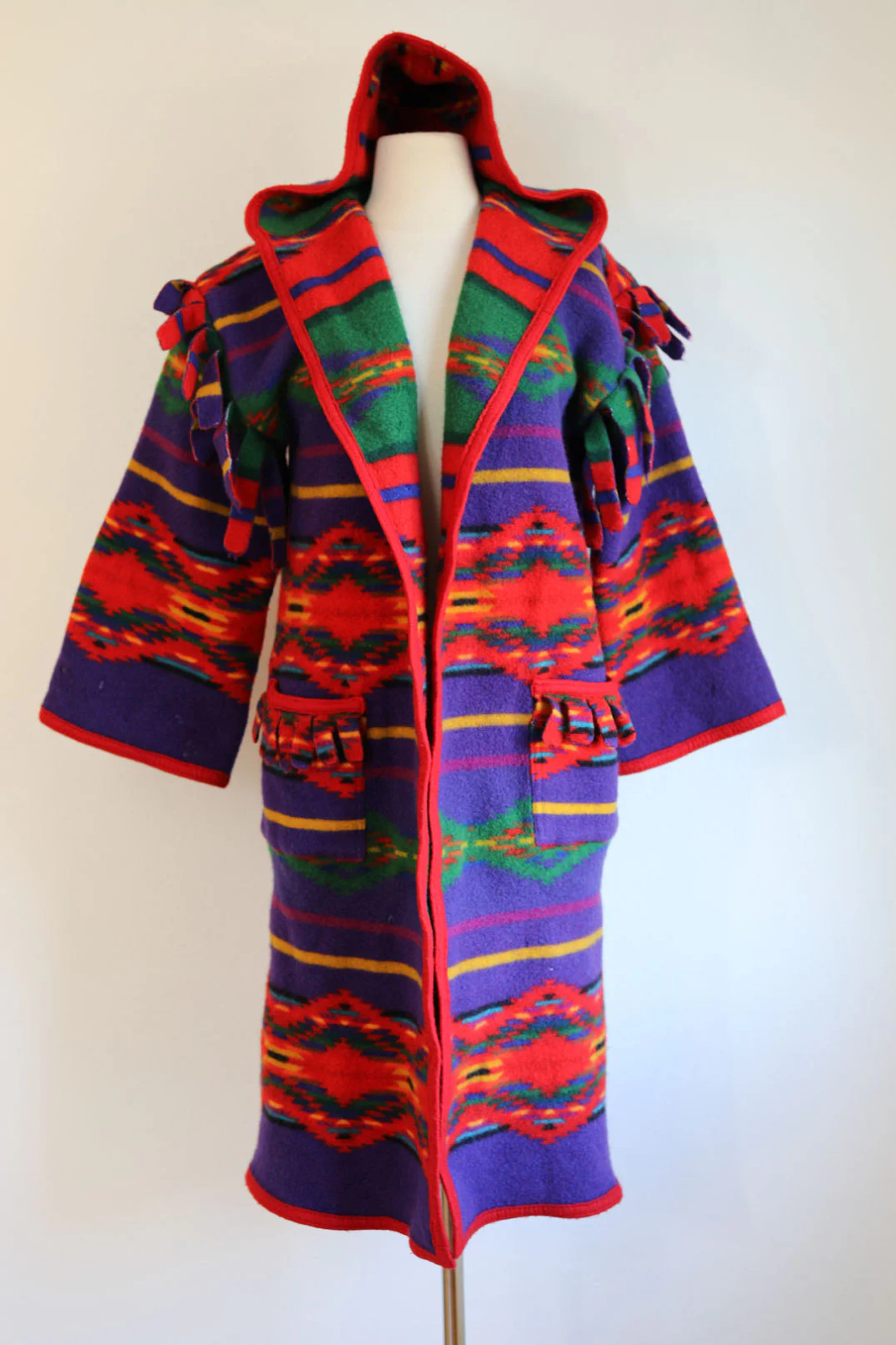 Vintage Pre-1972 Pendleton Hooded Blanket Coat Reversible Wool Beaver State S M