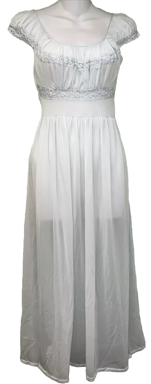 Carters Du Pon Nylon Vintage Pastel Blue Sz 9 Bust 33 Junior Girl Nightgown PO