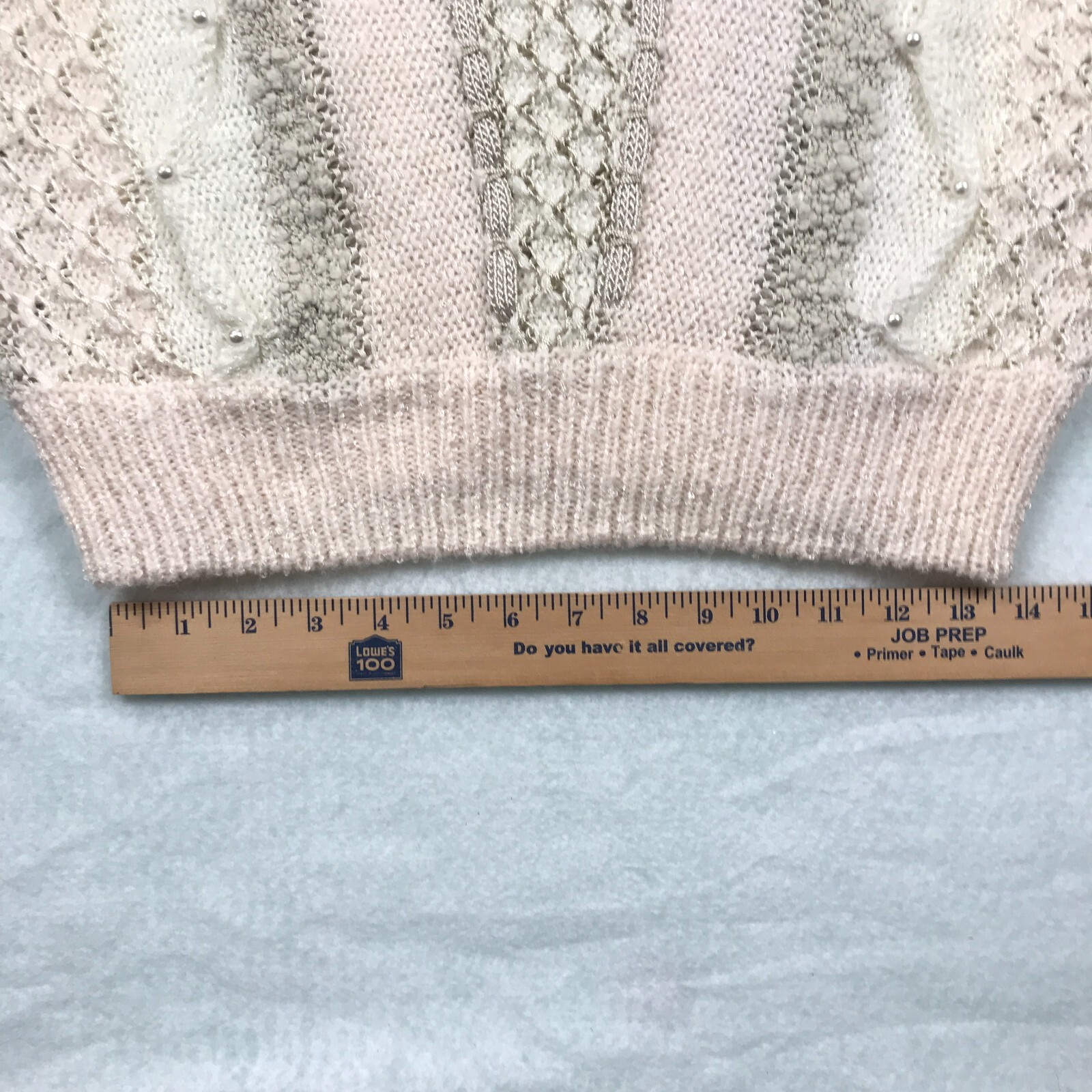 Vintage Sweater Womens Medium Short Dolman Sleeves Beaded 80s Beldoch Popper