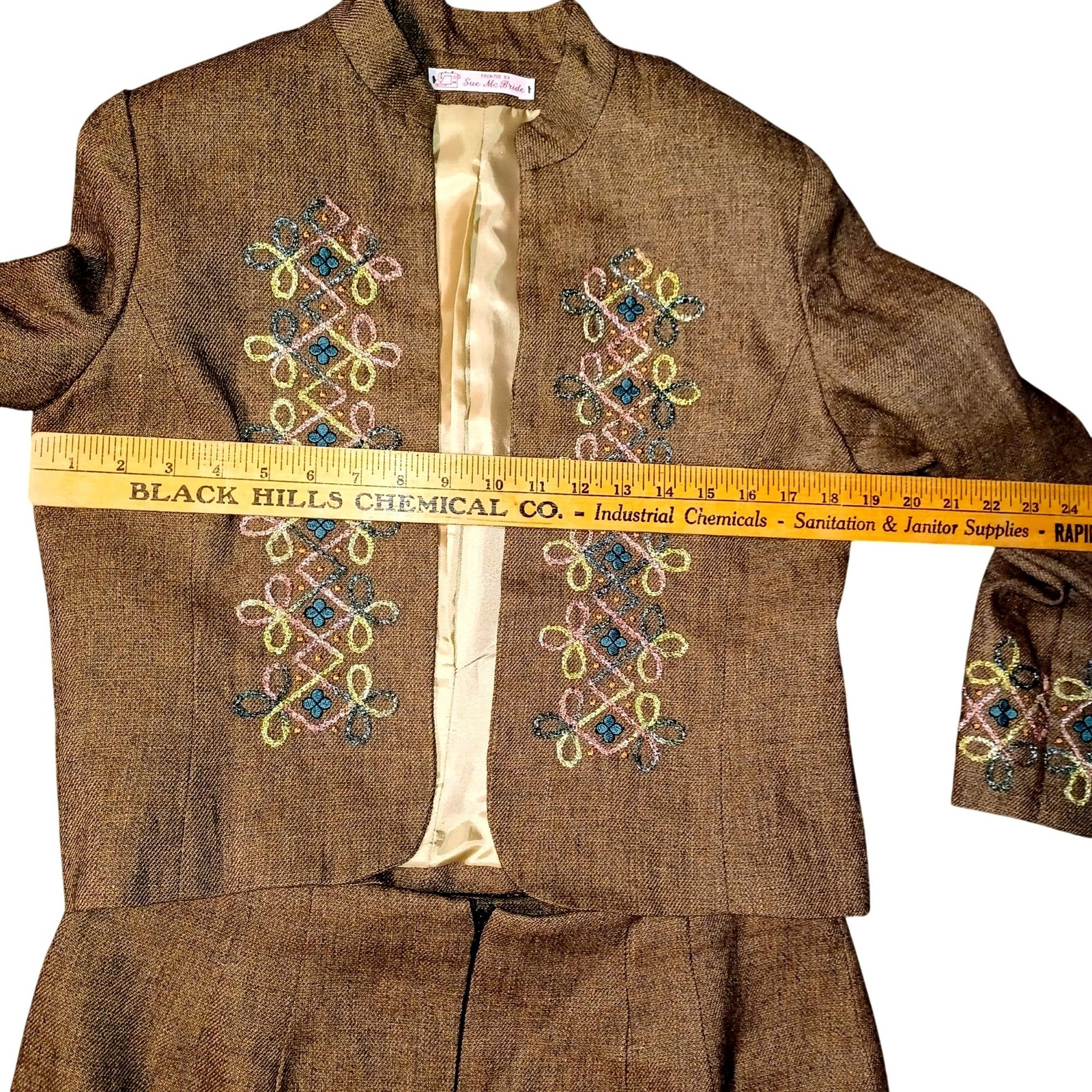Boho Jacket Skirt VTG Bolero Cropped Matador Wearable Art Womens Size M