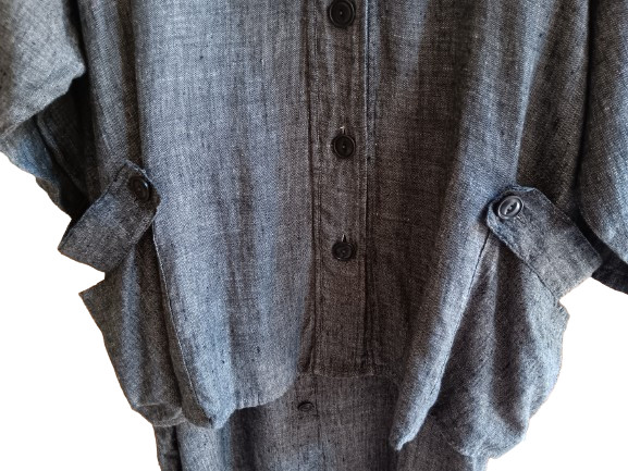 VTG FLAX Jeanne Engelhart Black Linen Maxi Tank Dress & Jacket Lagenlook – Sz 2G