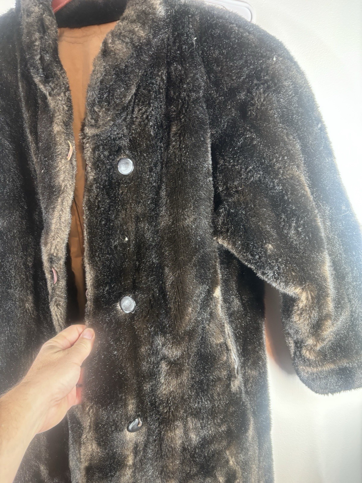VINTAGE Sportowne Futur Women Faux Fur Coat Reversible Raincoat Jacket Sz 12? L?