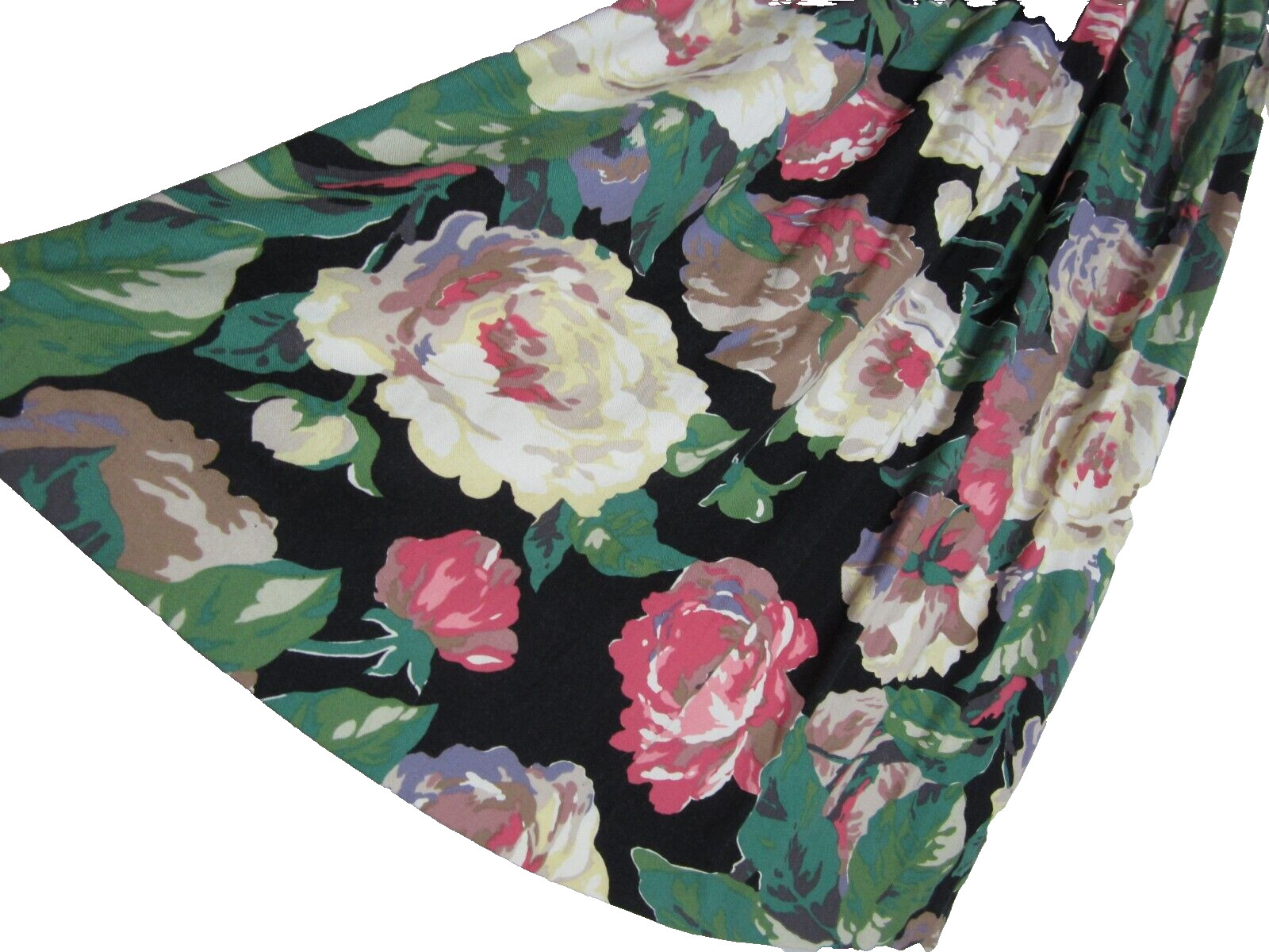 New Vtg JM Collectibles Womens 8 Floral Midi Skirt Wool Rayon Waist 24″ XS