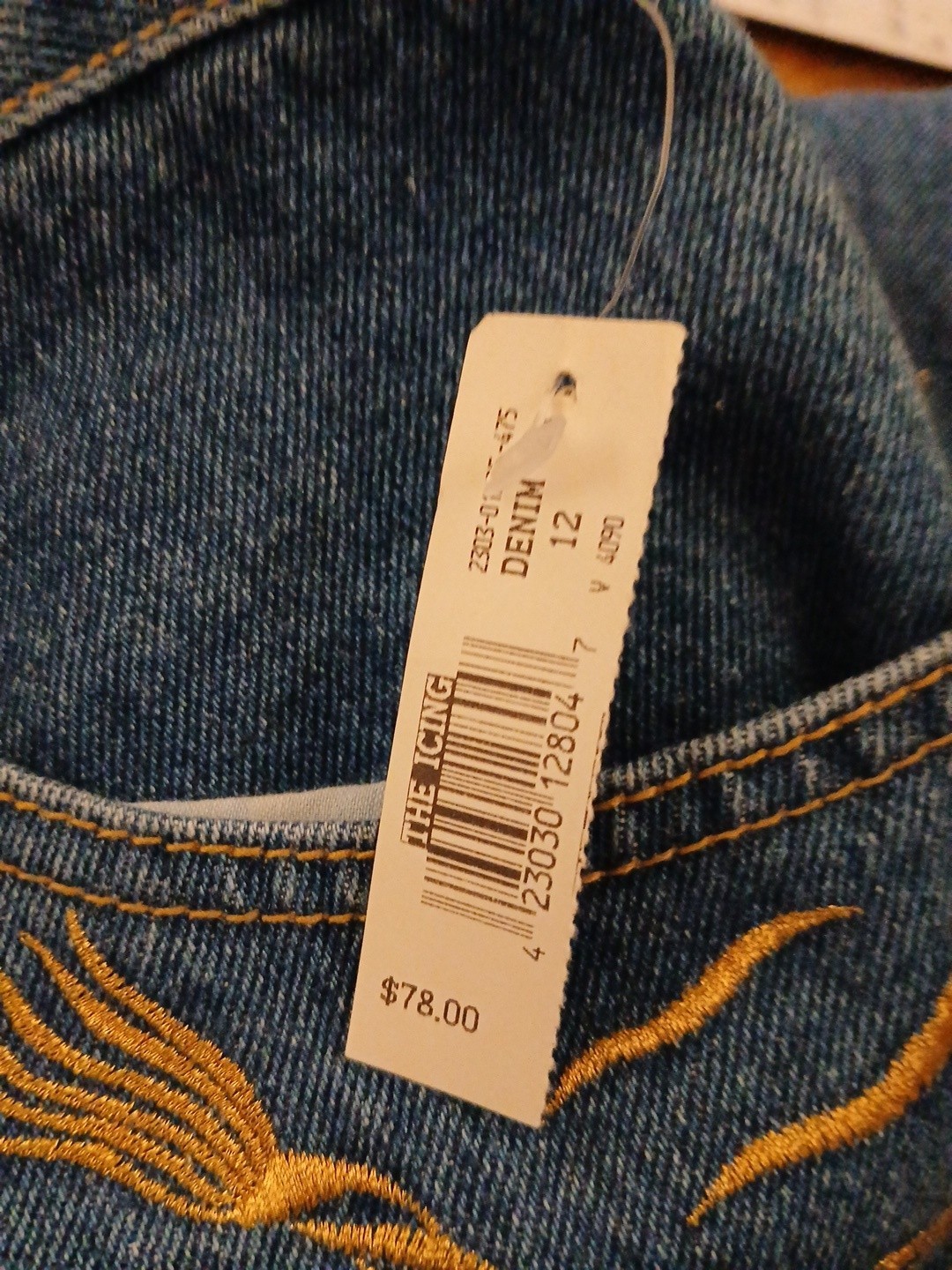 VTG 90s The Icing Embroidered Western Jeans NWT Deadstock Made In USA Size 12