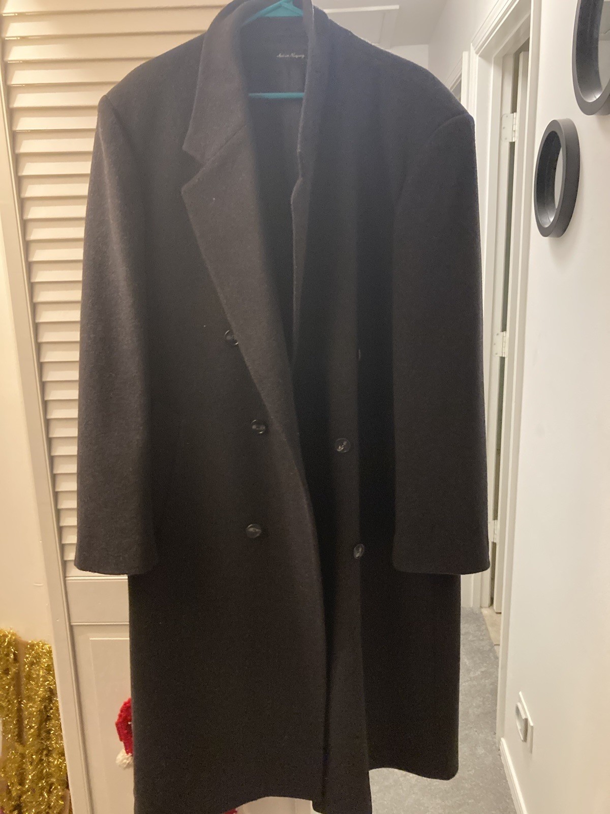 VTG Stafford Women’s Black 100% Wool Black Long Button Heavy Coat 44 L. Hungary