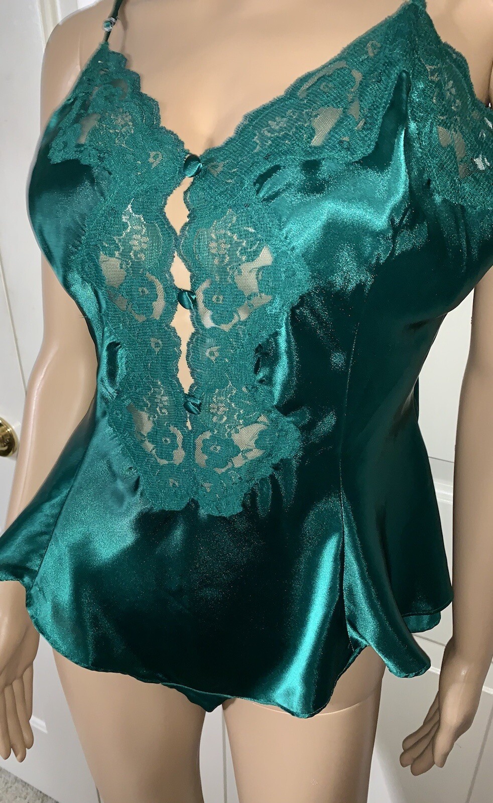 Vintage VICTORIA’S SECRET Second Skin SATIN BODYSUIT Bra PANTY LINGERIE sissy