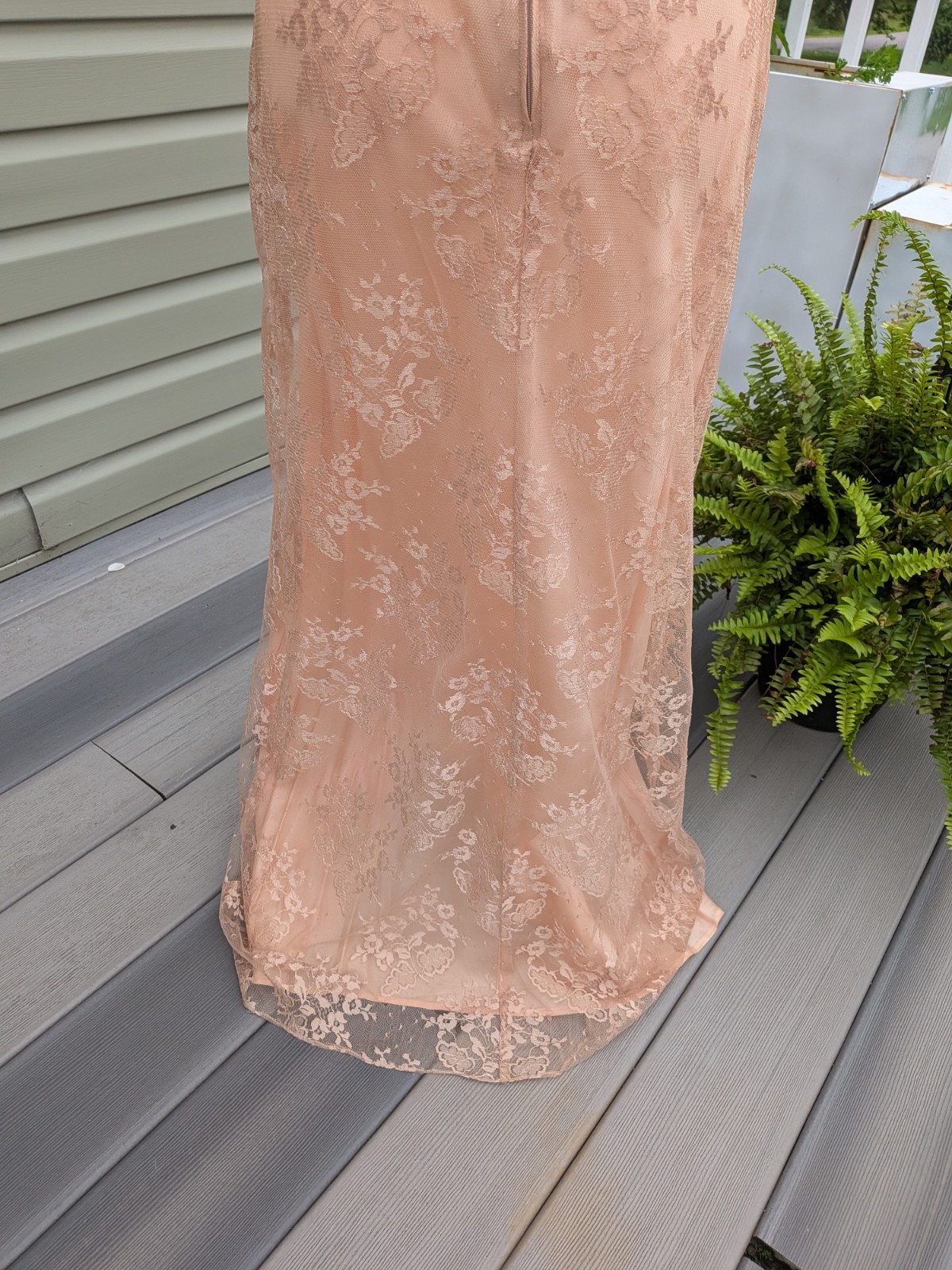 Vintage ’90S Niki Zum Zum Lace Dress Cream Color Zipper And Eyelet Back