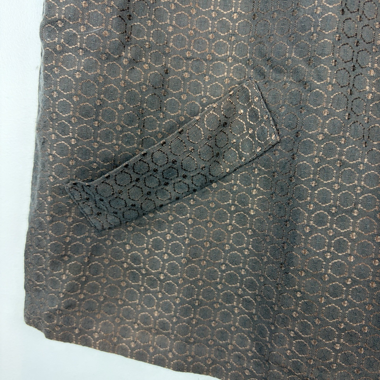 Vintage Maternity Novelty Top Skirt Set Brown 60s Print Set Read