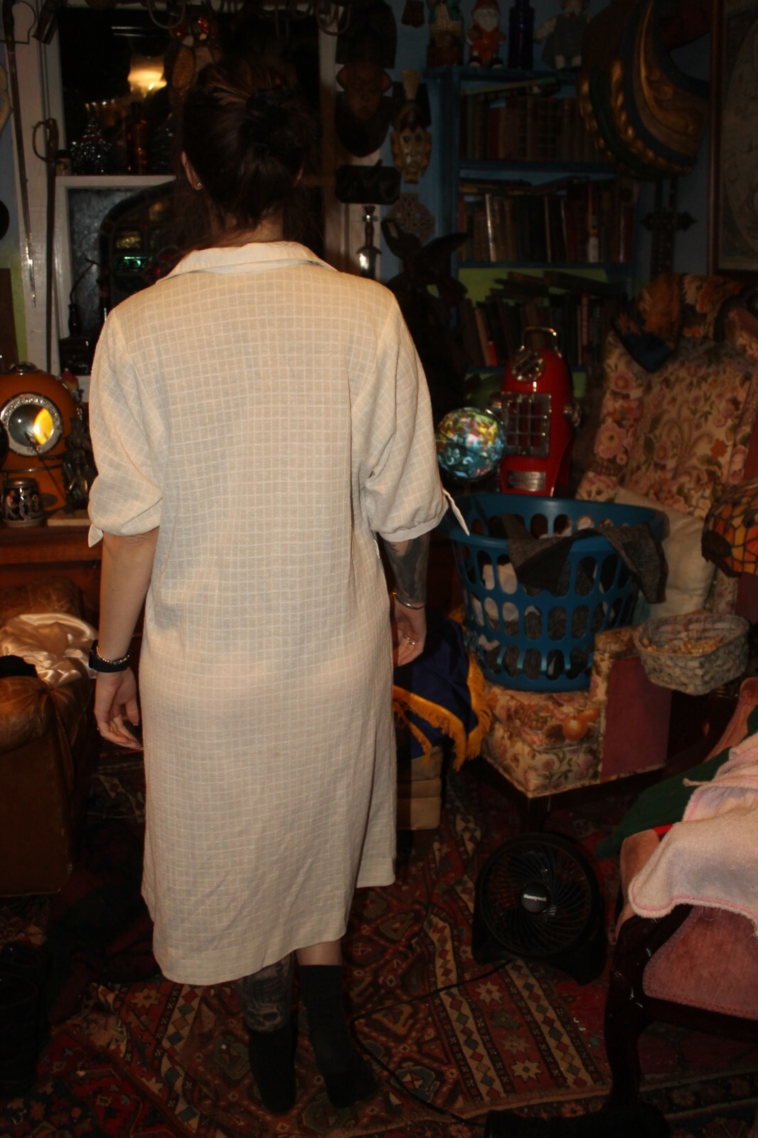 Vintage Forever Young Ecru Nightgown Night Shirt Approx Large