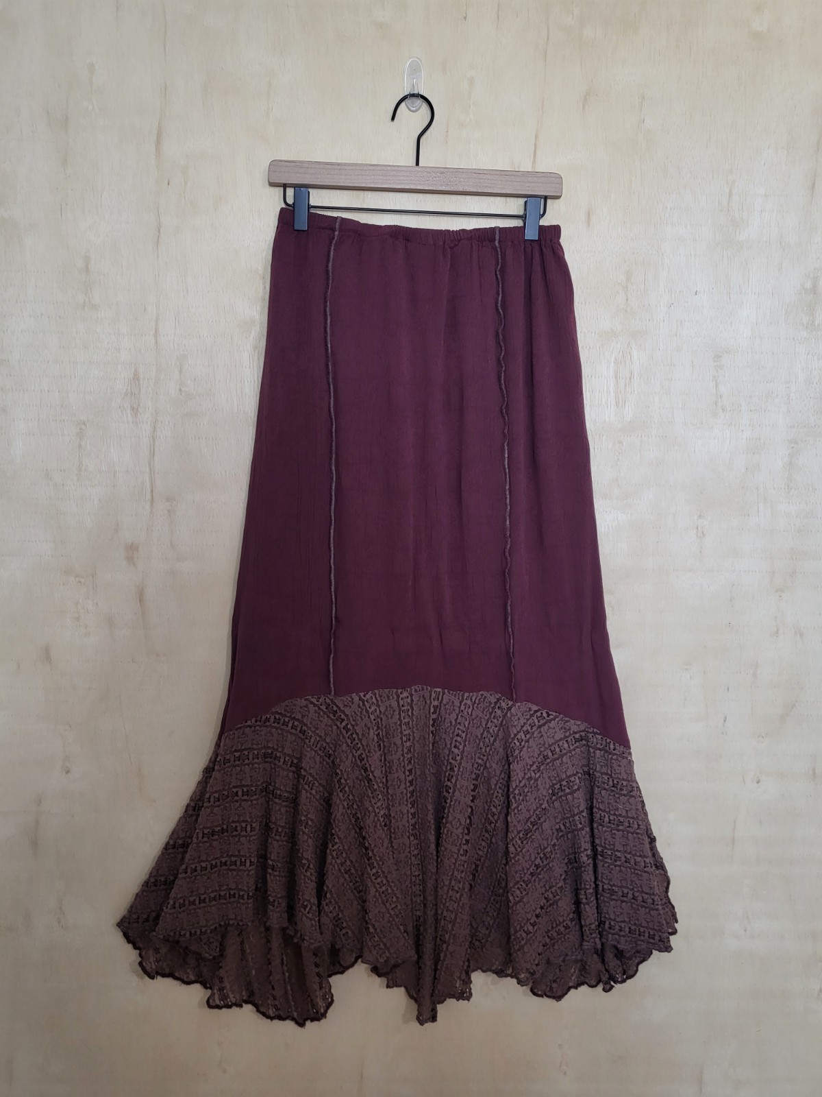 Size:14 SPENCER ALEXIS Vtg 2 Piece Top Skirt Burgundy Gothic Boho Romantic