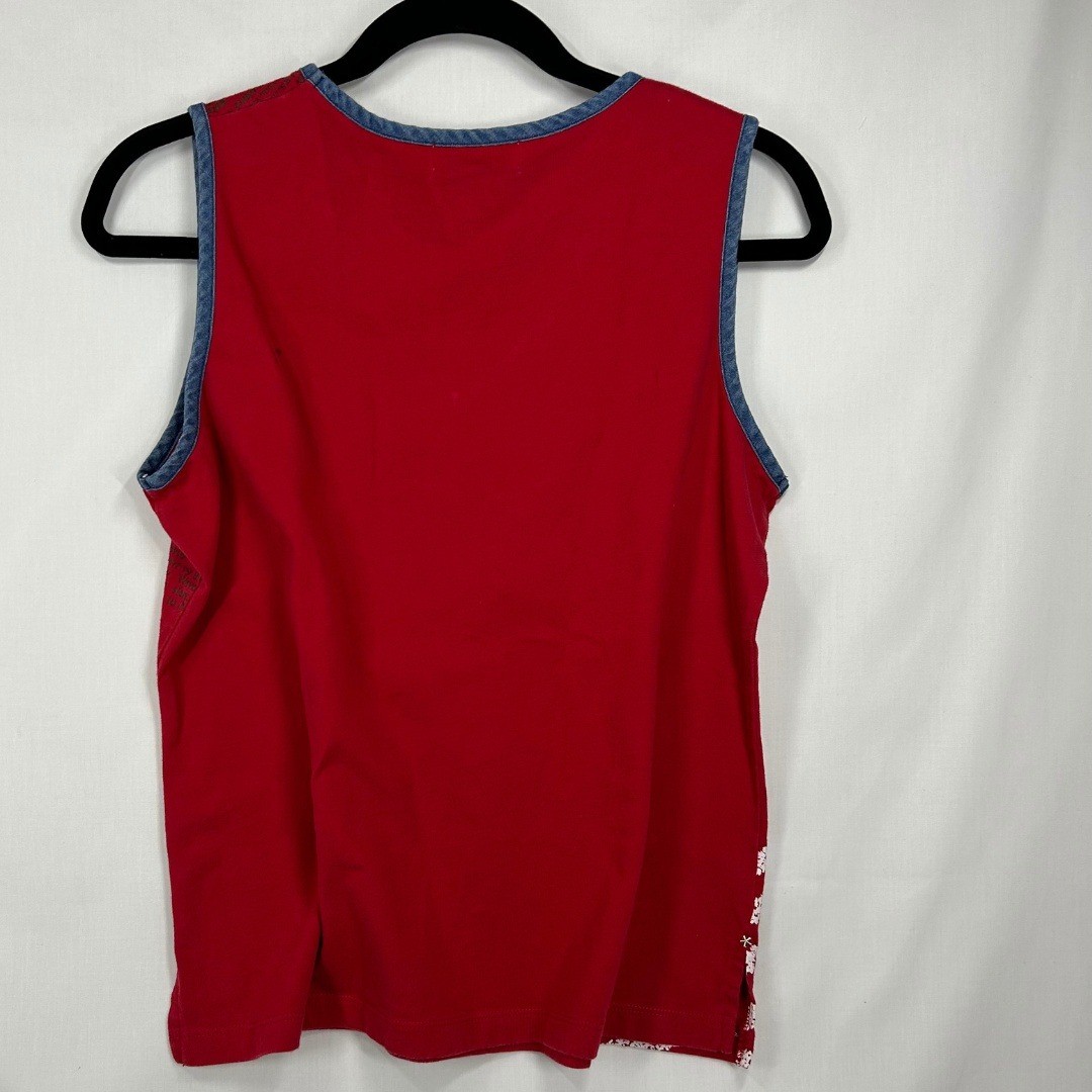 Vintage Hampshire Studio 4th of July Tank Top Patriotic Stars & Stripes V-Neck M