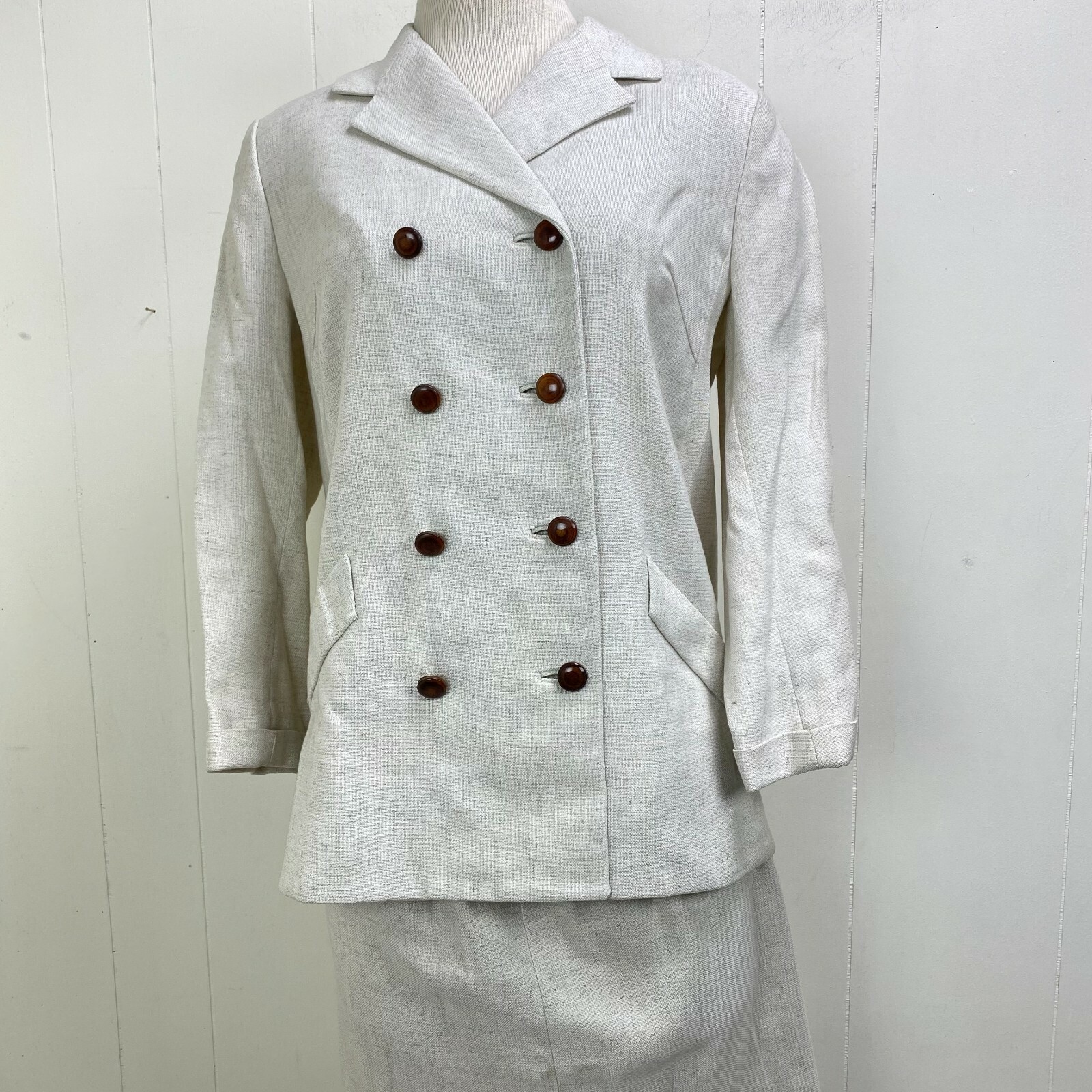 Vintage 40s Weathervane Tailored by Handmacher Raw Silk 2-Piece Suit Set