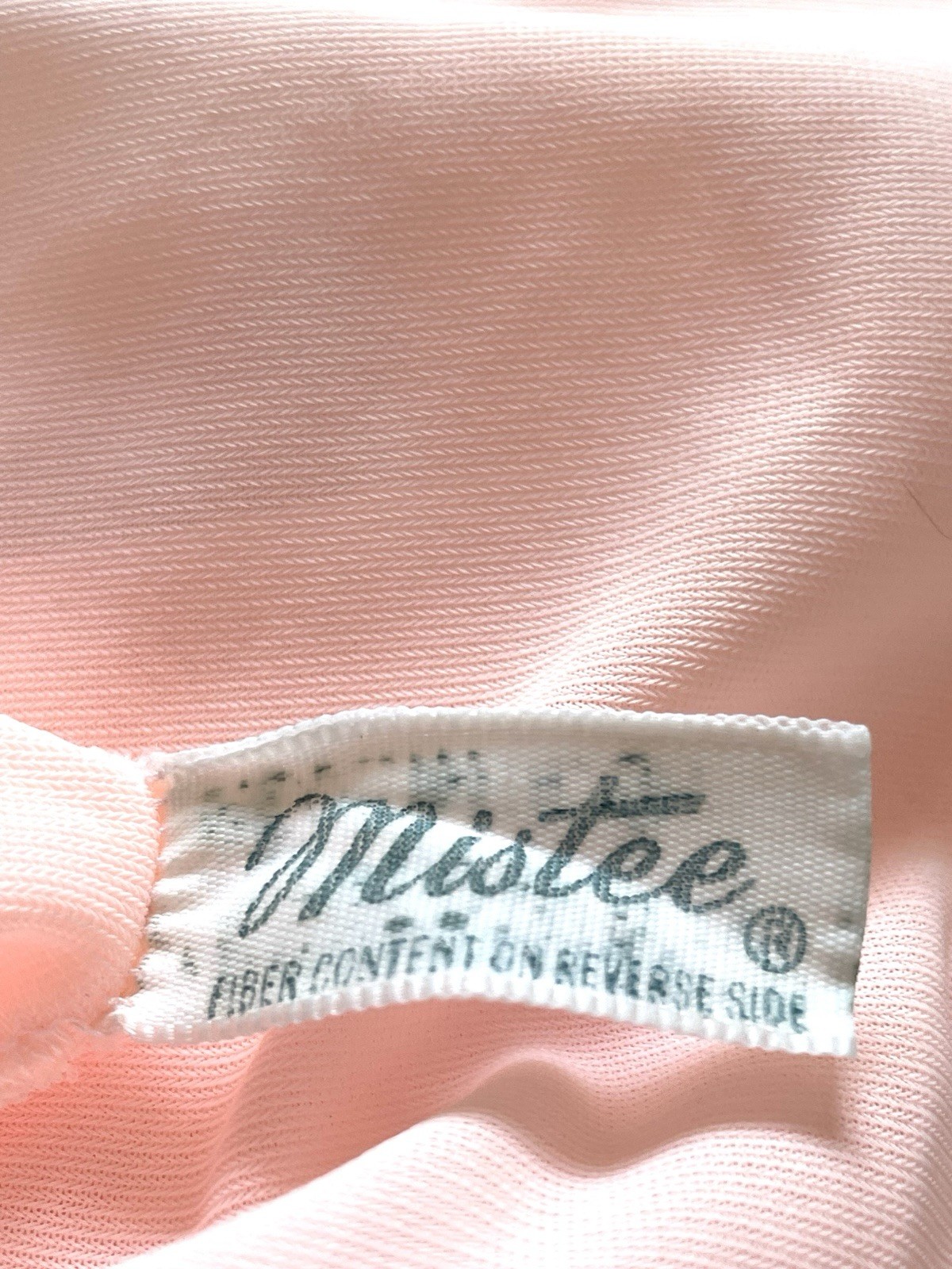 Vintage 60’s MISTEE Cotton Candy Pink Beige Lace Babydoll Nylon Gown Nightie M