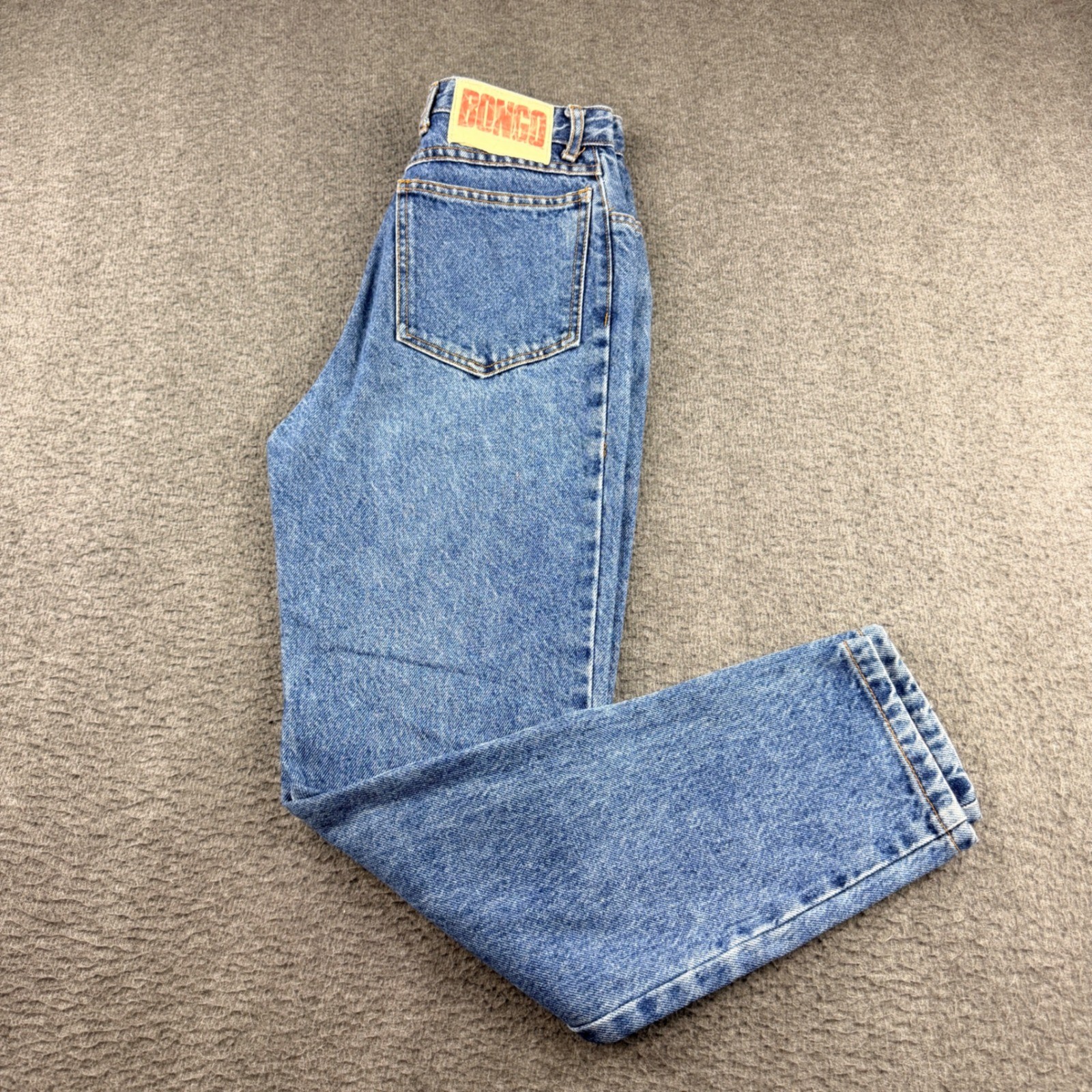 VINTAGE Bongo High Waisted Mom Jeans Blue Button Fly Tapered USA Women’s Size 7