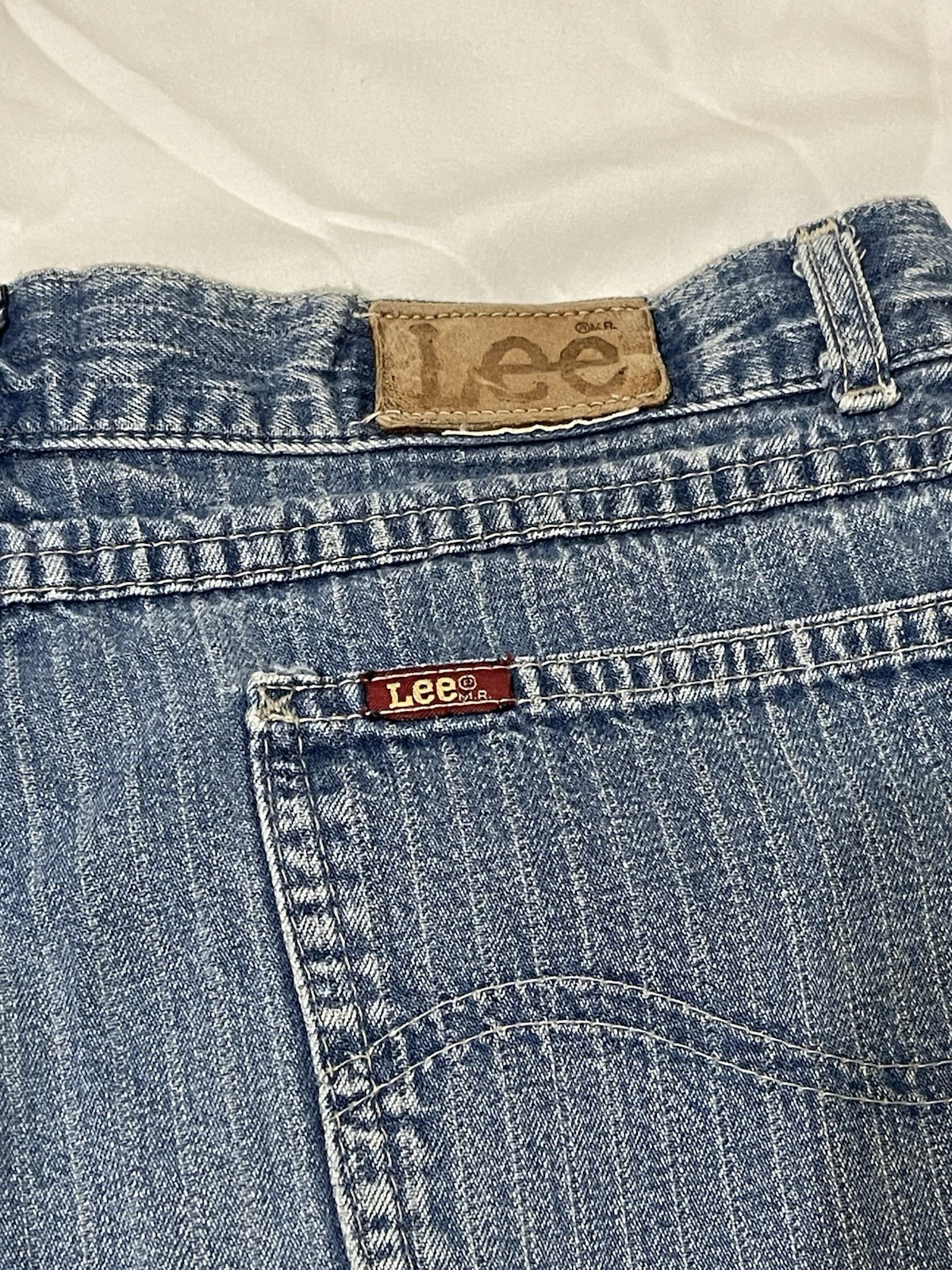 Vtg 80s Lee Riders Pinstripe Jeans High Waisted Union Made USA Mom Denim 16