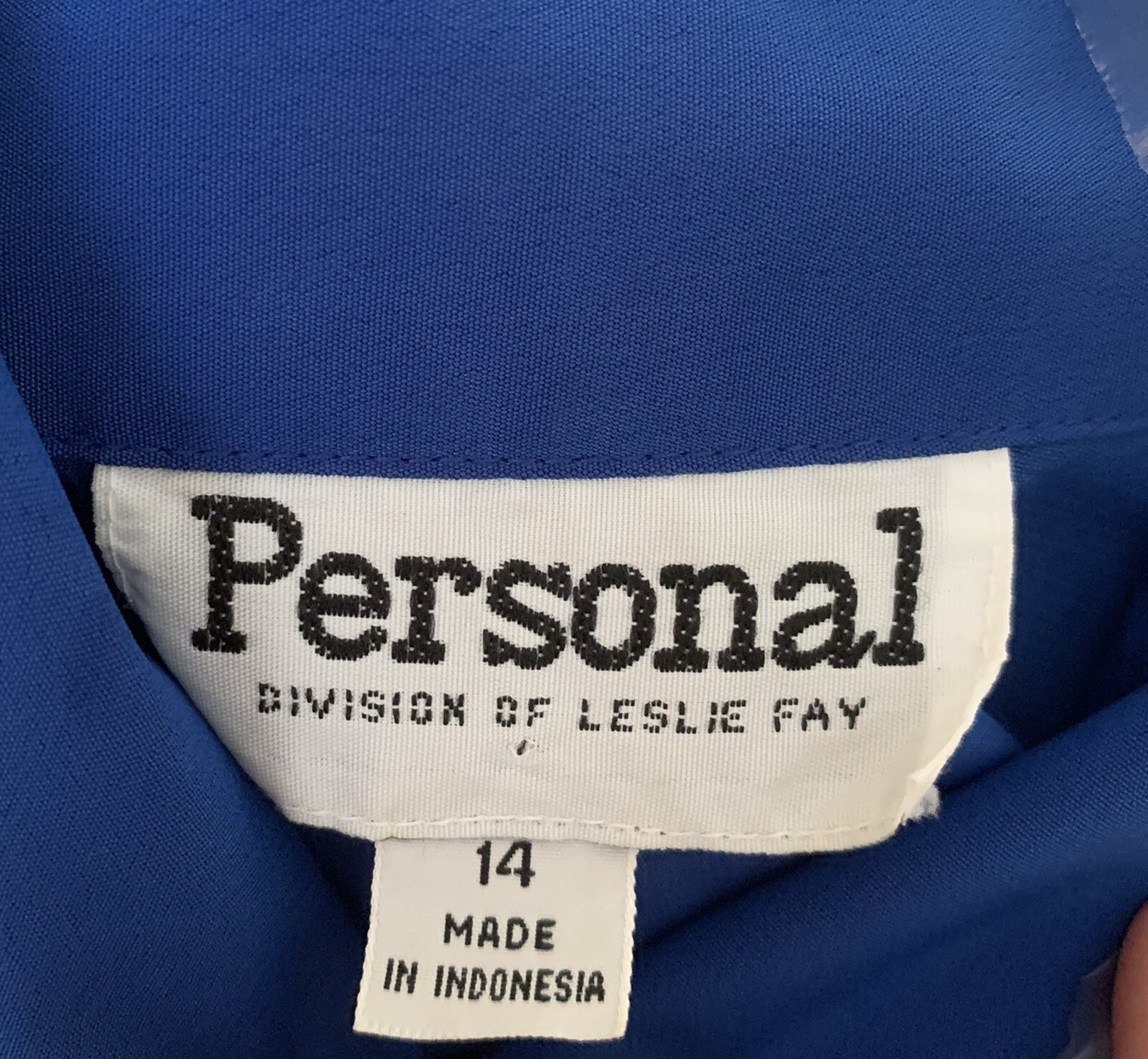 Vintage Personal Division of Leslie Fay Womens Blouse 14 Cascade Shoulder Pads *