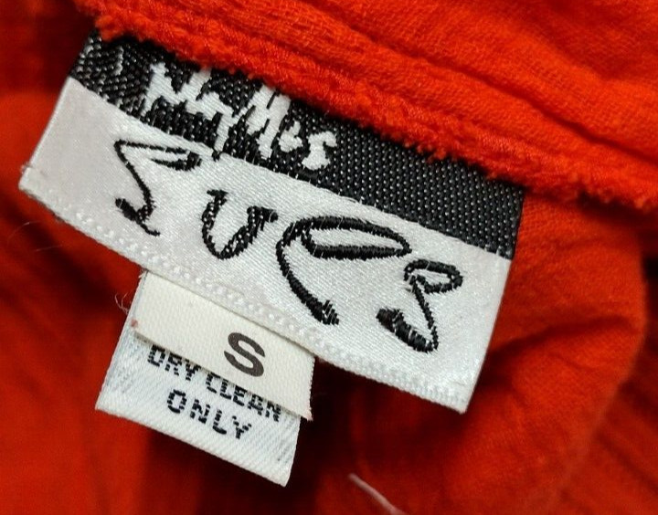 Orange Red Sweater Top 80s Evening Wear Couture Disco Club High Fashion M / L