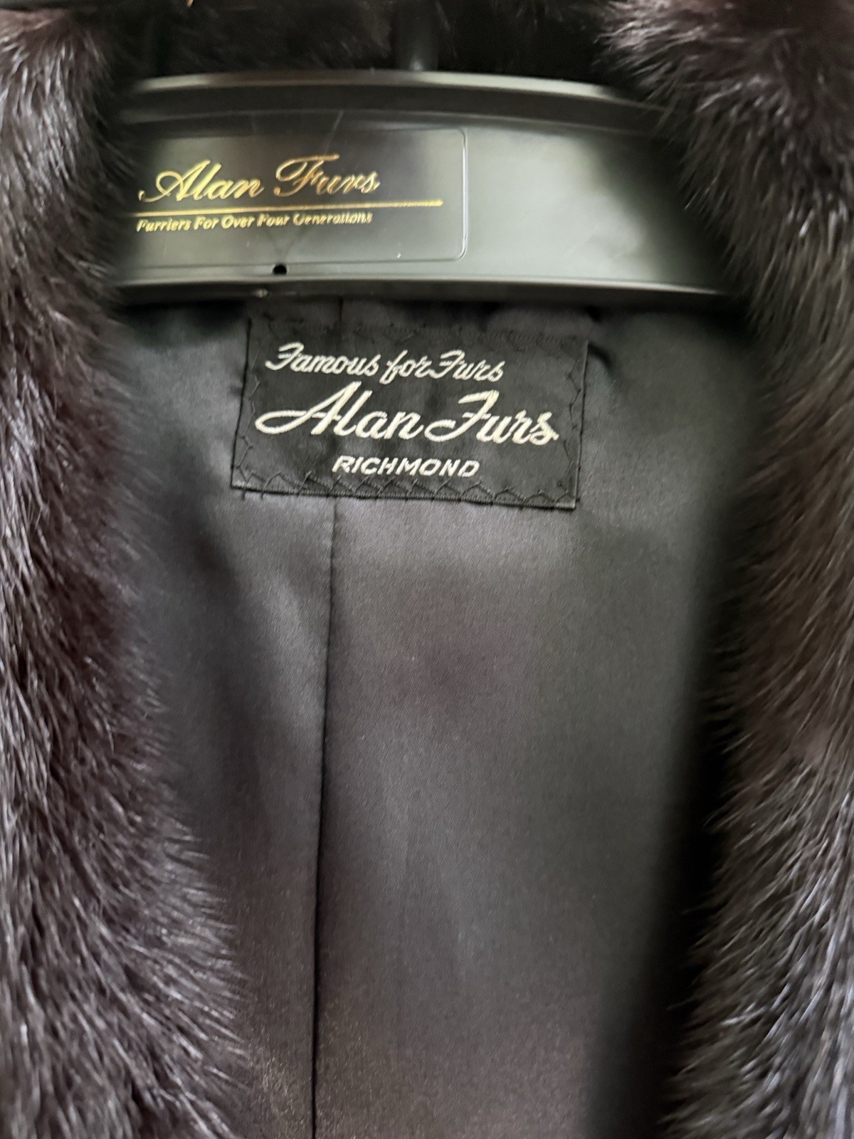 Vintage Black mint fur coat from Alan Furs of Richmond