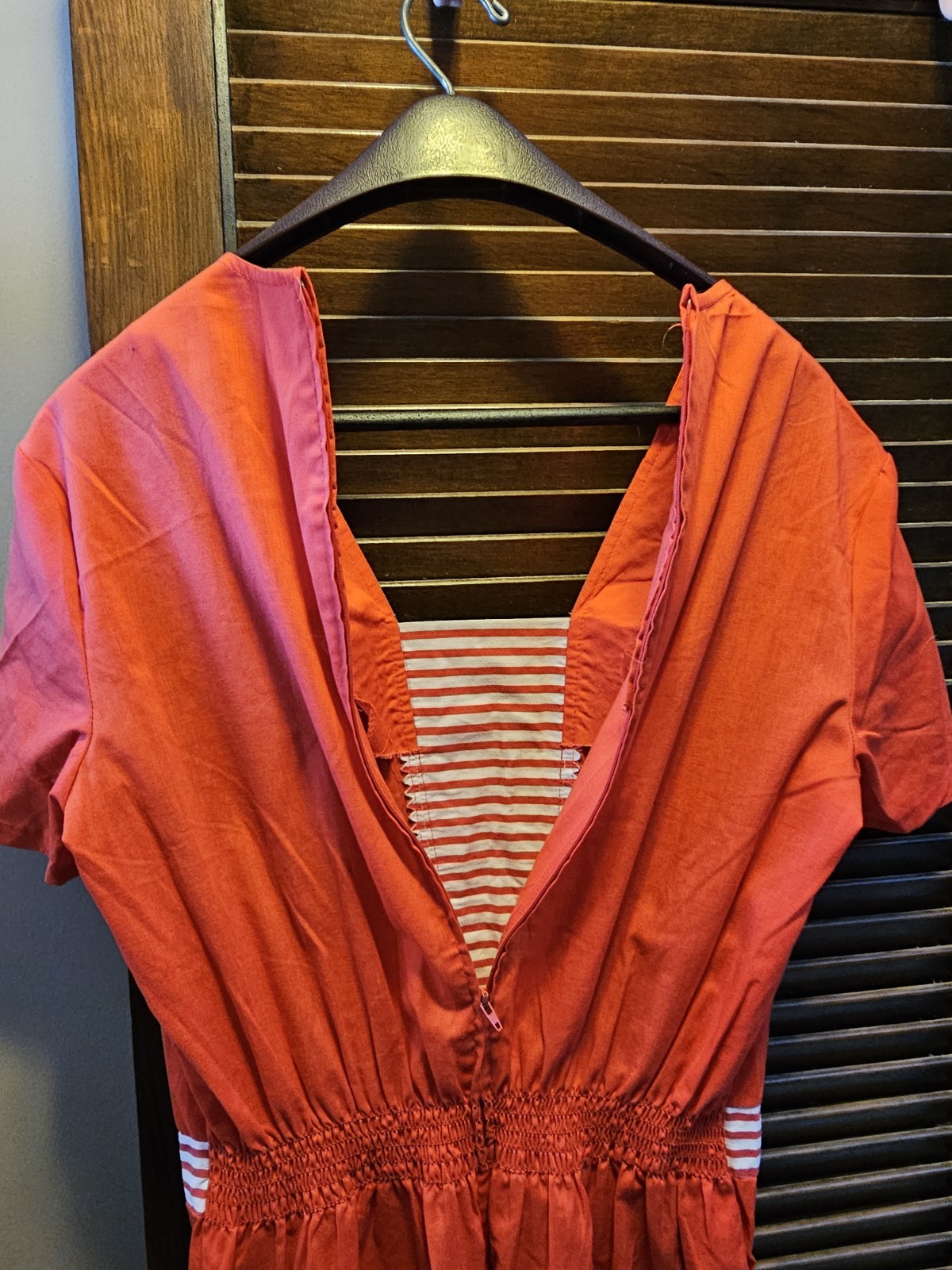 Vintage Red Striped Womans Jumpsuit Lane Bryant Tall Shop Size 16 1970s Retro