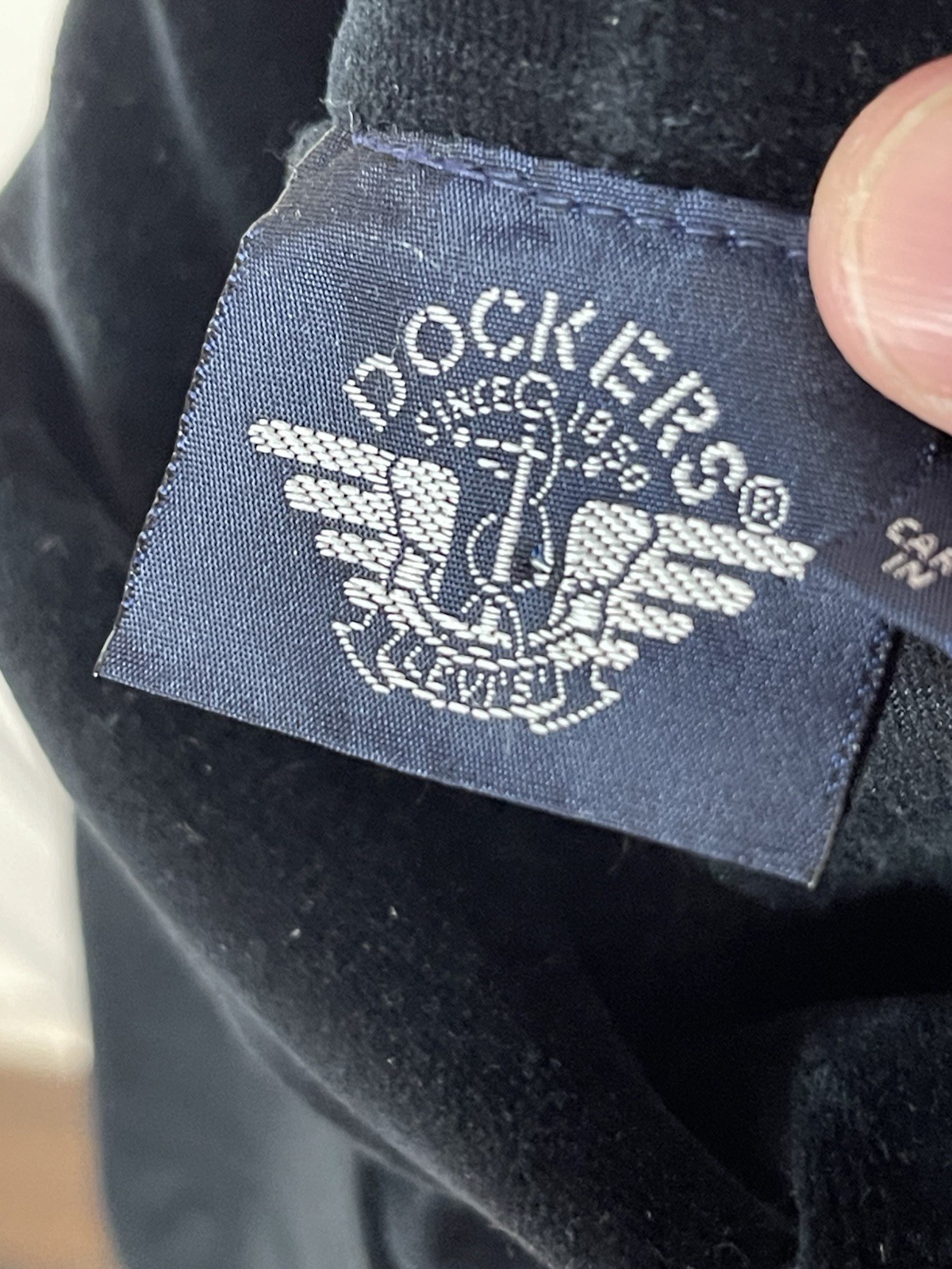 Vintage (92) Dockers Large Black Velvet Turtleneck Long sleeve Logo Embroidered