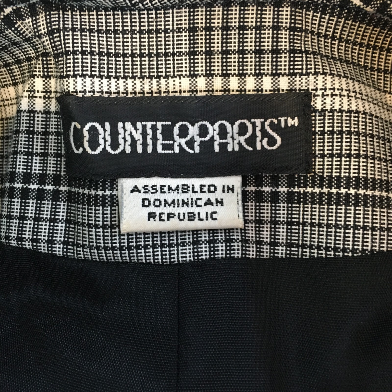 Counterparts Counterparts Vintage Womens Black White Plaid Oversized Blazer 12