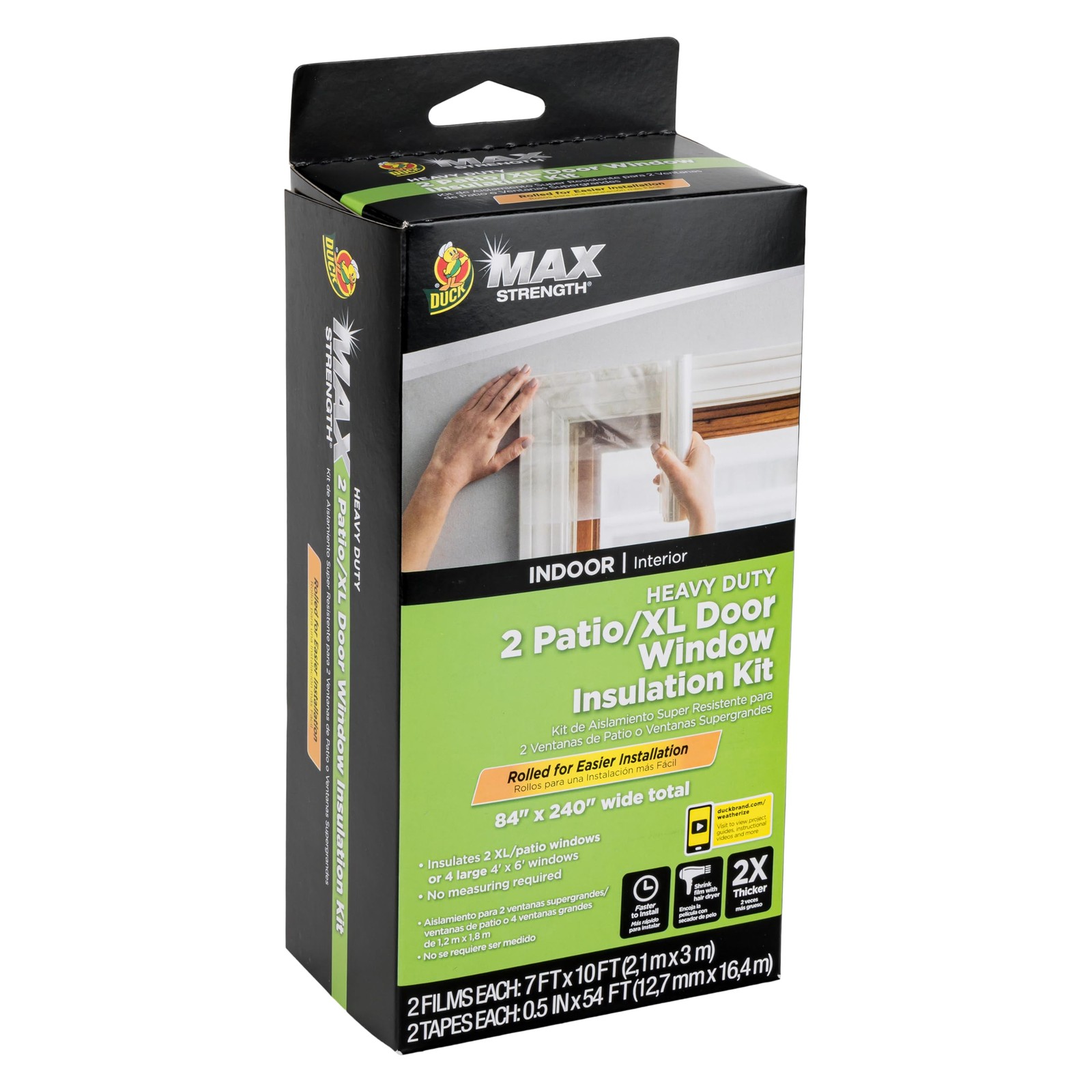 Duck MAX Strength Window Insulation Kit 84×120 – Heavy Duty Indoor Shrink Film