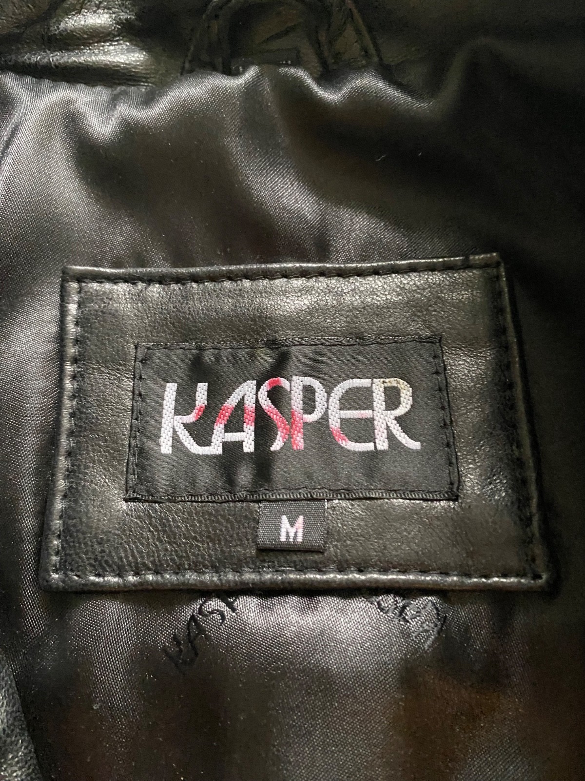 Vintage 1990s NWT Black Woven Leather Jacket Minimalist Medium Classic