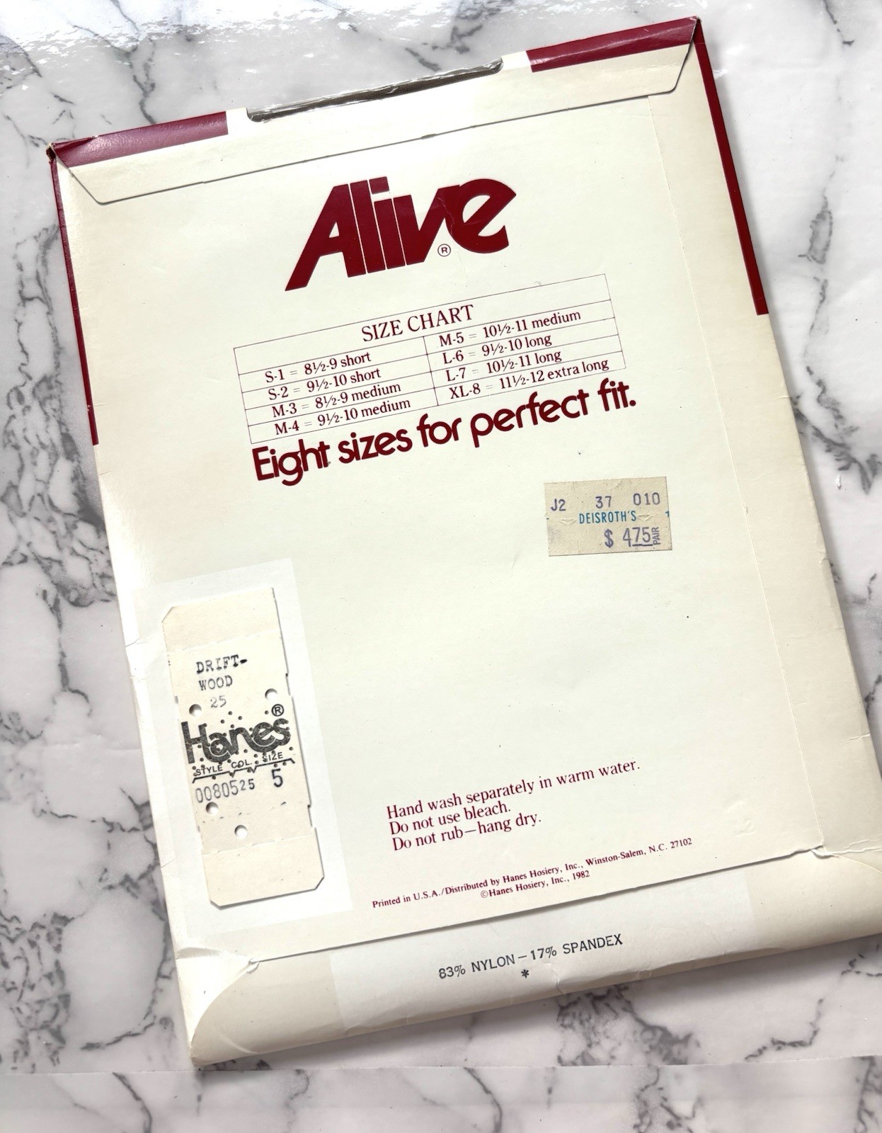 1PR VINTAGE HANES ALIVE RHT SUPPORT SHEER NYLON STOCKINGS 10 1/2-11 Driftwood