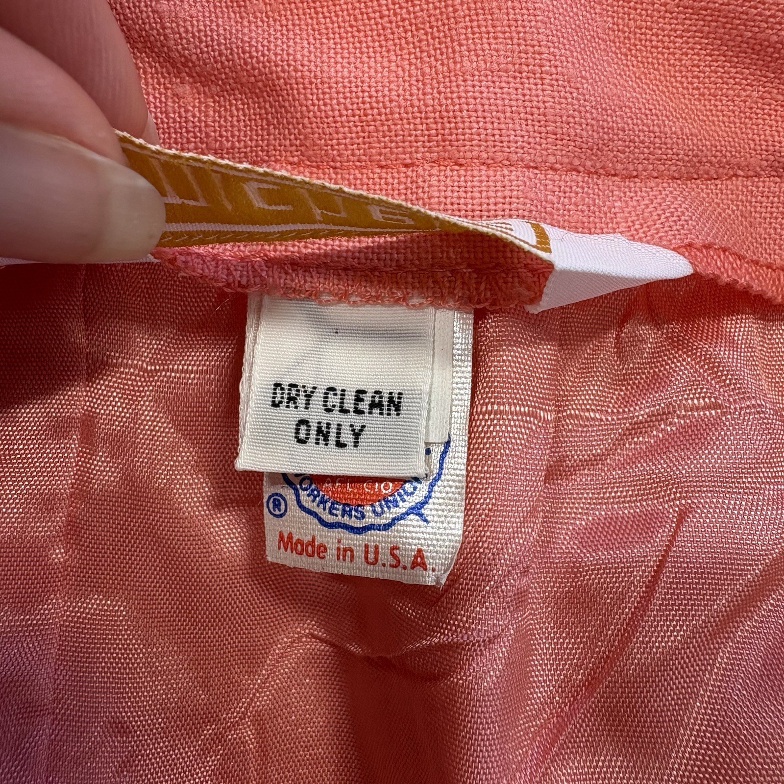 70s Michele NY Coral Pink Skirt Size 7/8 Union Made NOS Deadstock USA Vintage