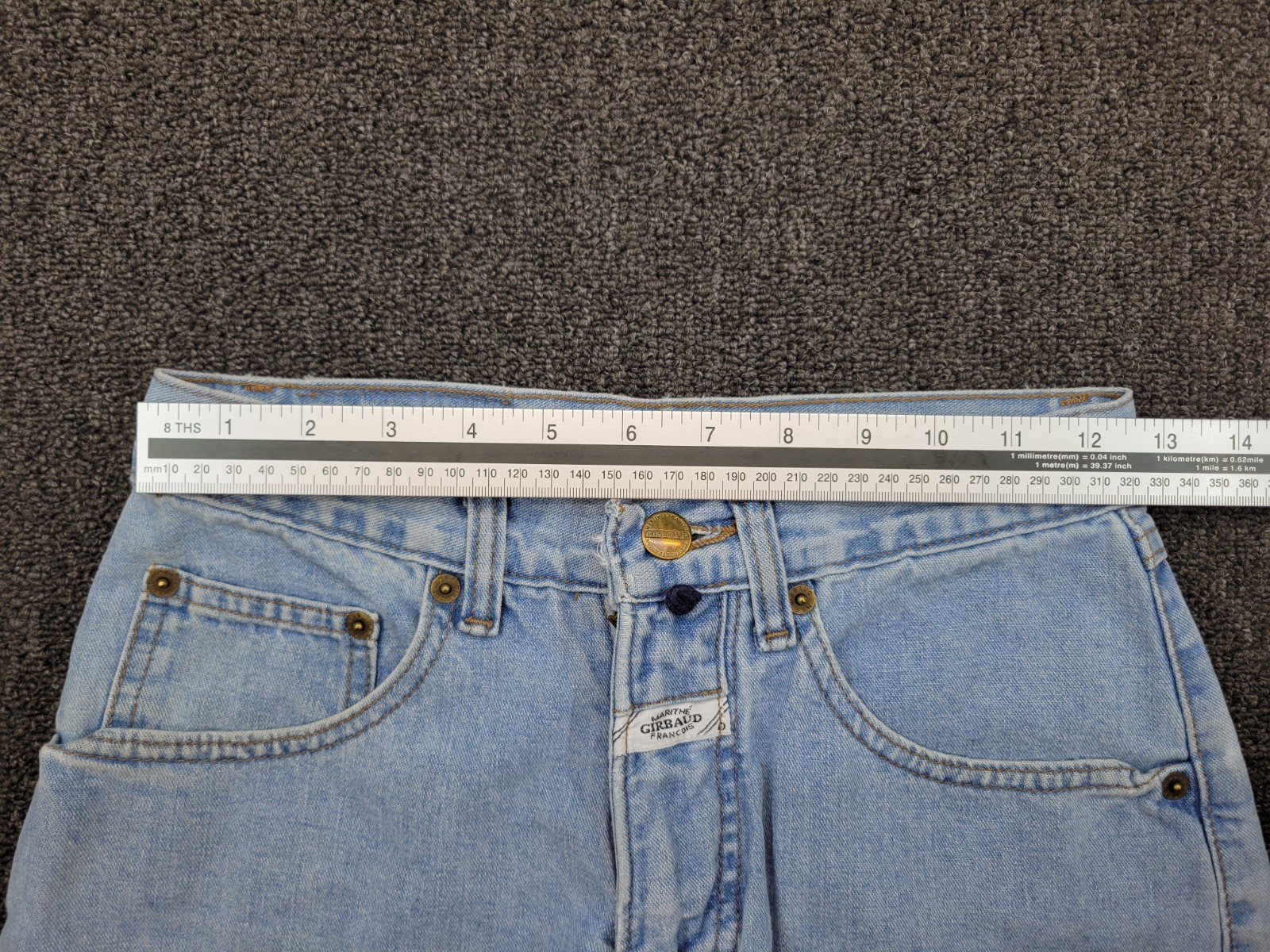 Vtg 90s Y2K Marithe Girbaud Francois Size 12 Light Denim Jean Wash Shorts