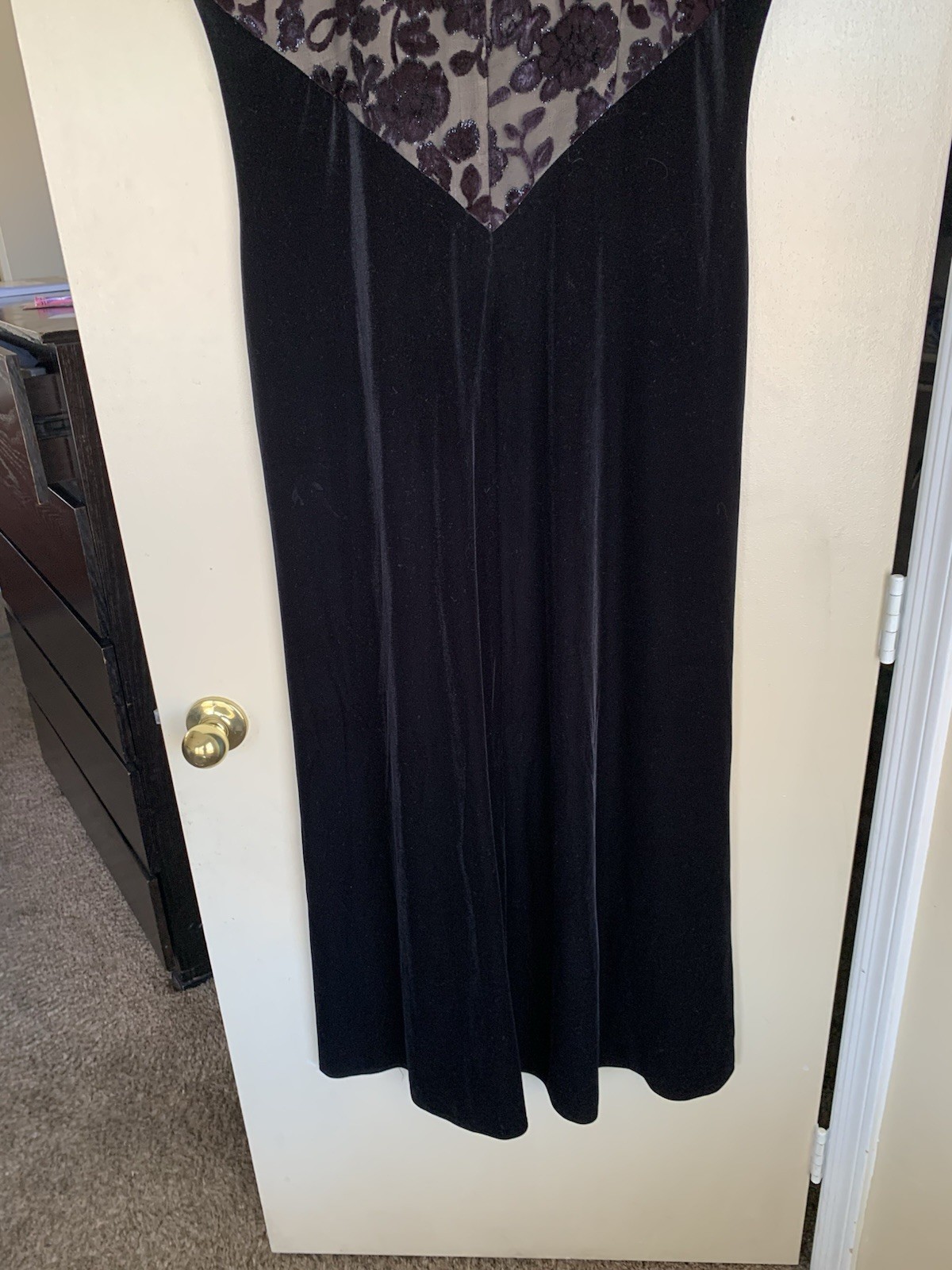 Jeffrey & Dara Evenings Maxi Dress Velvet Burnout Vtg Party Holiday Elegant 16T