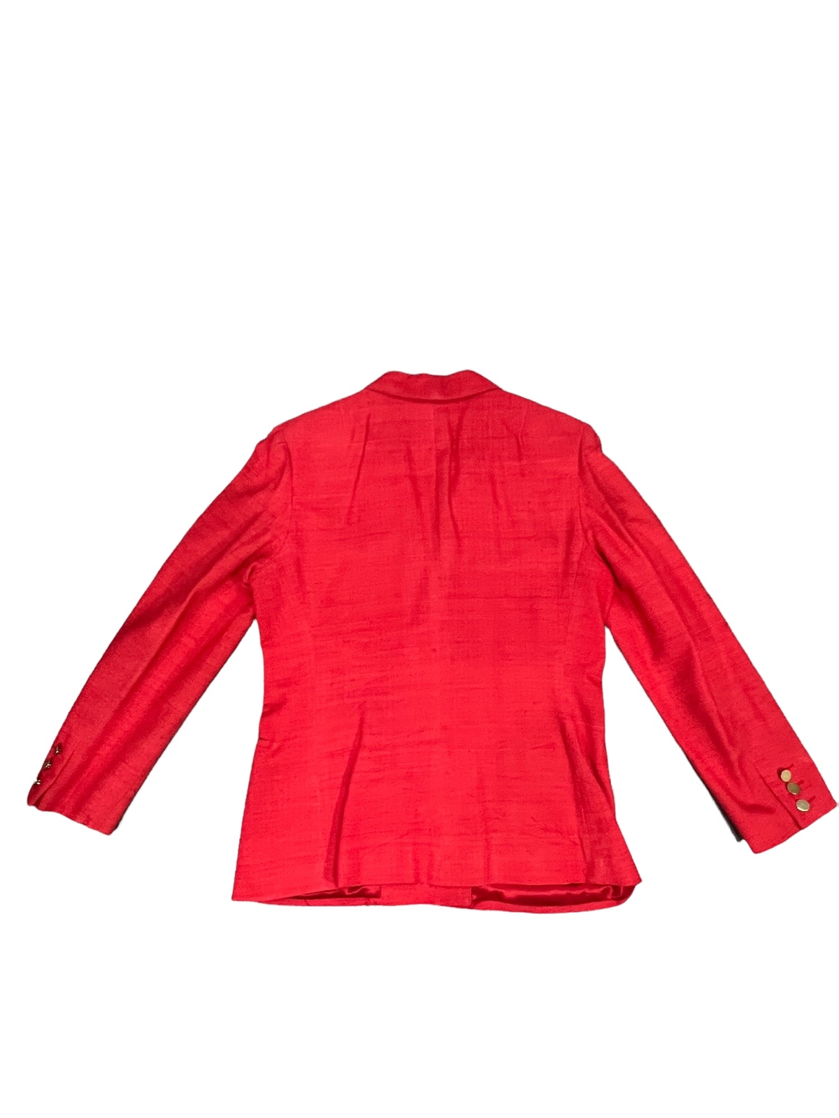Vintage Liz Claiborne Red Silk Double Breasted Blazer Size 14 See Measurements