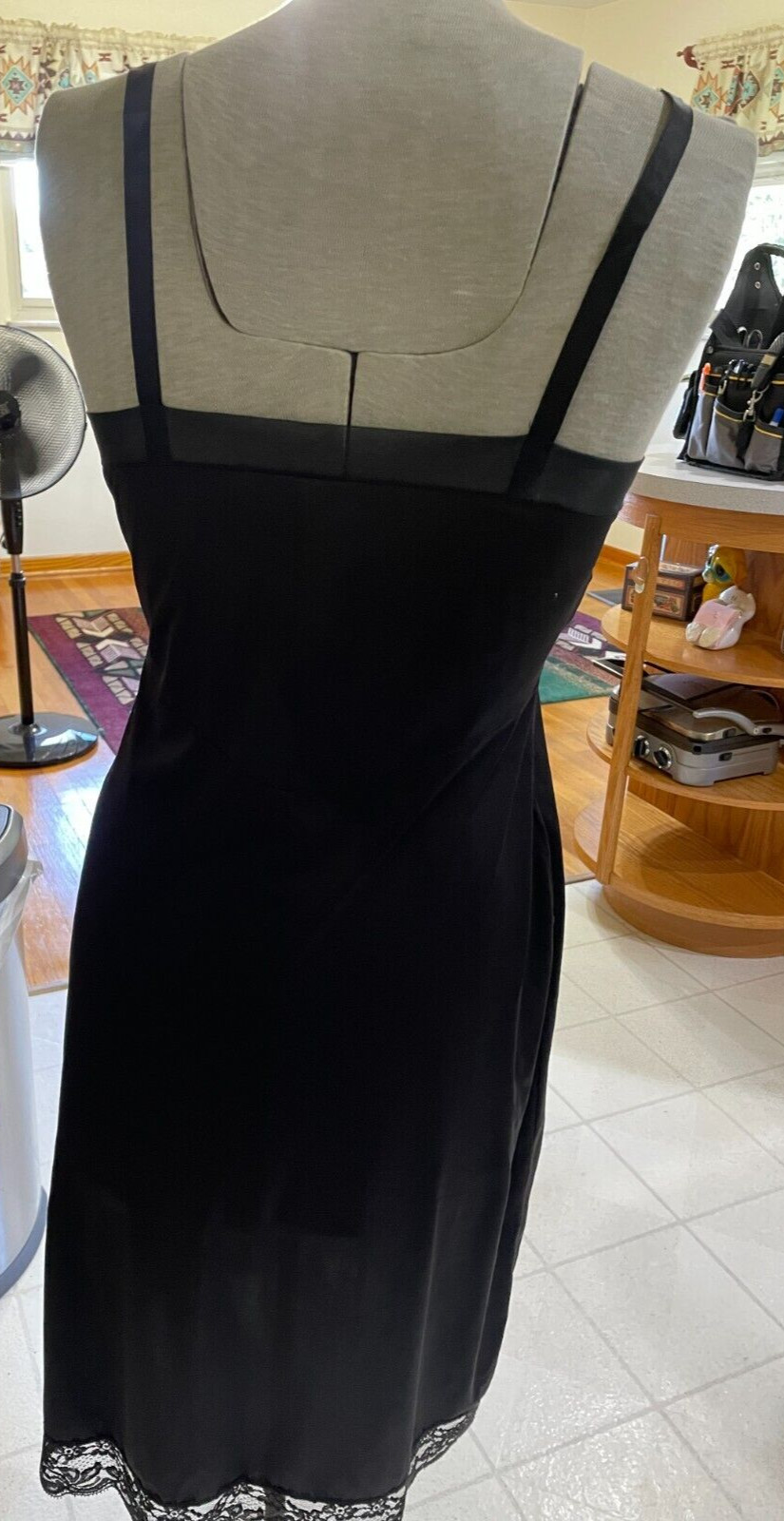 1960s Gaymode J.C. Penneys Black Full Slip Nightie Vtg Sz 34Av Nylon EVC