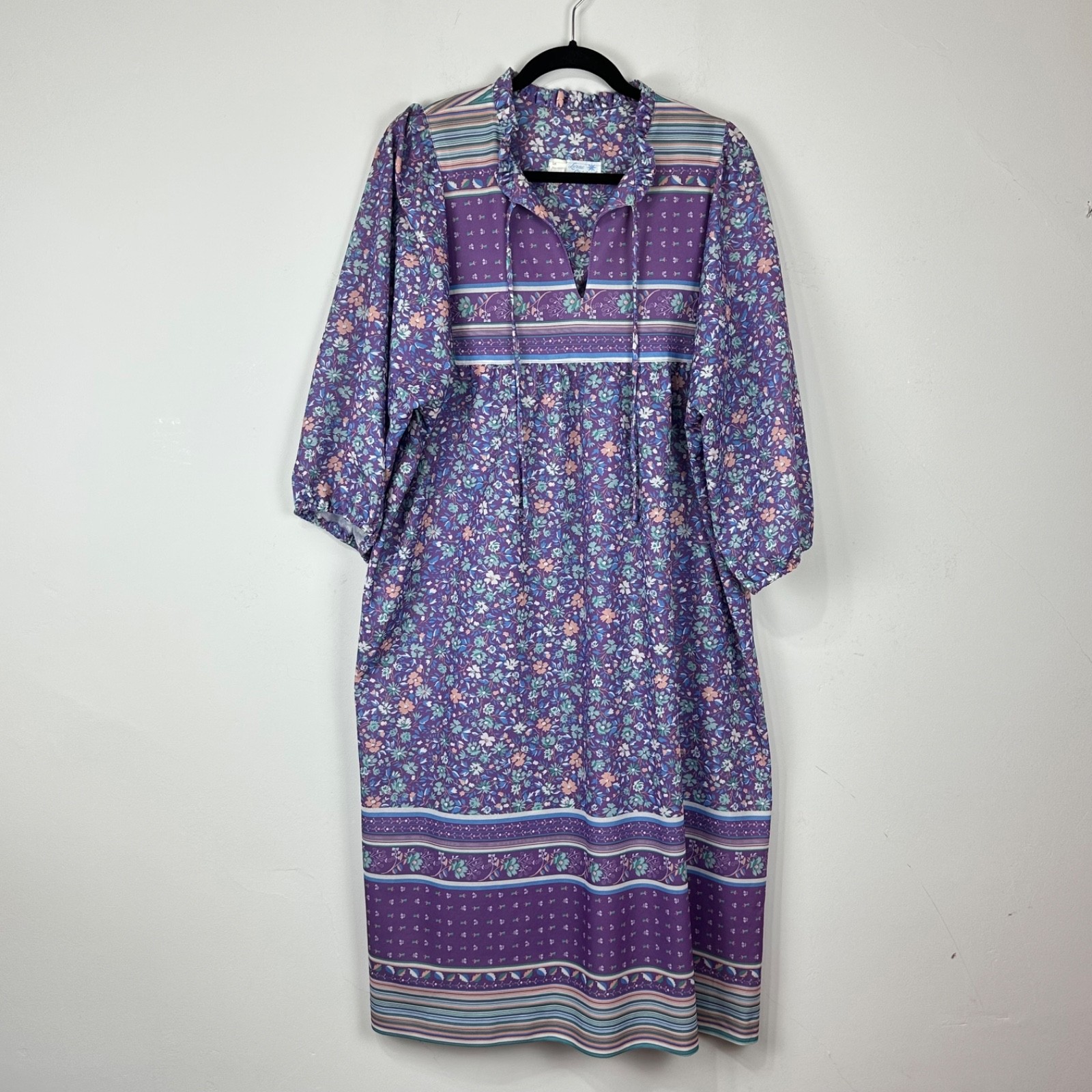 Vintage Lorac Original Women’s Floral Robe Mumu Sz 22 Cottagecore Grannycore