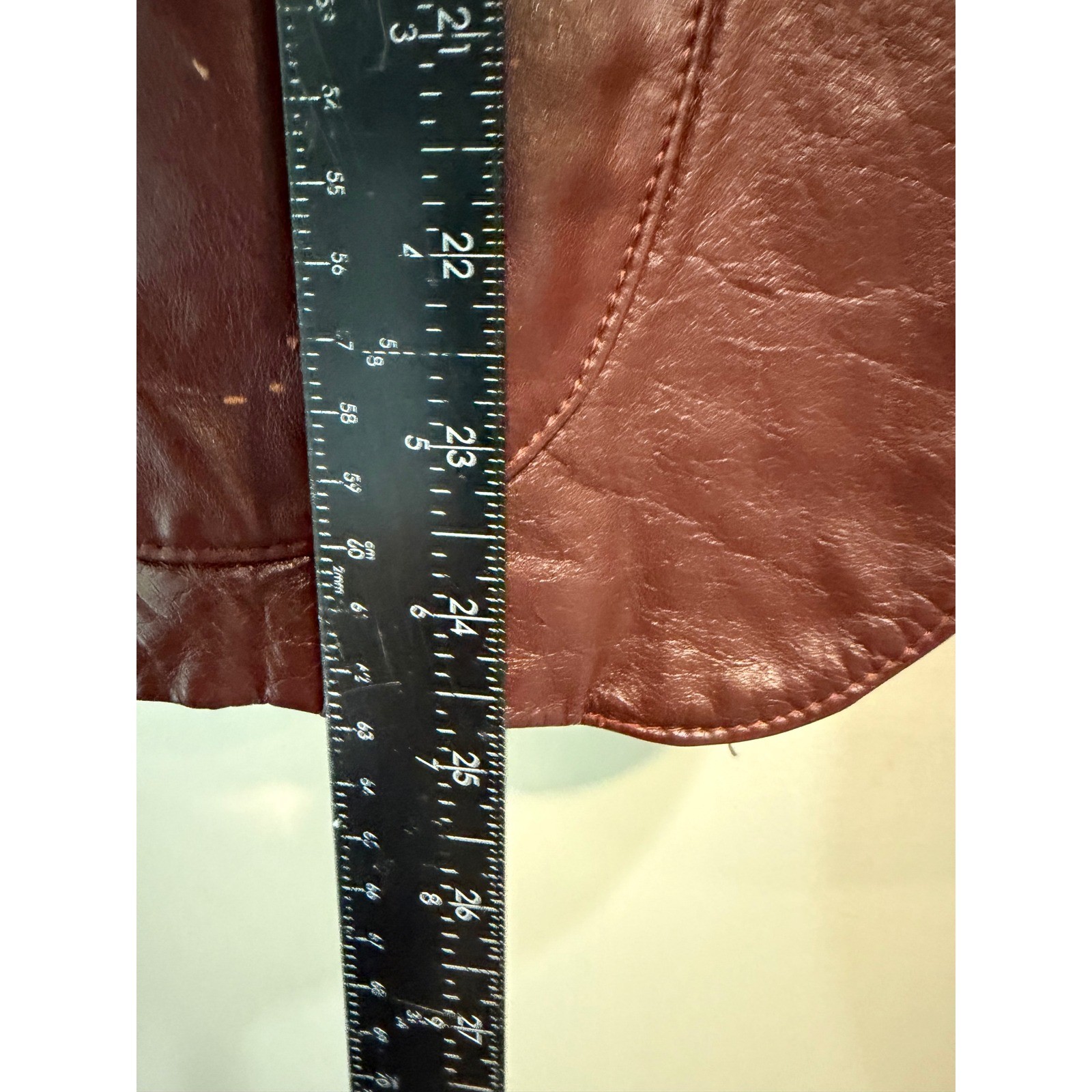 Vintage Etienne Aigner Burgundy Leather Blazer Jacket Womens Size 14 Oxblood