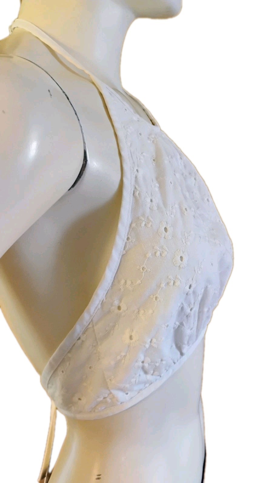 RARE VTG 70’s Cottagecore CHIC „King Kole” White Eyelet Hippie Halter XS