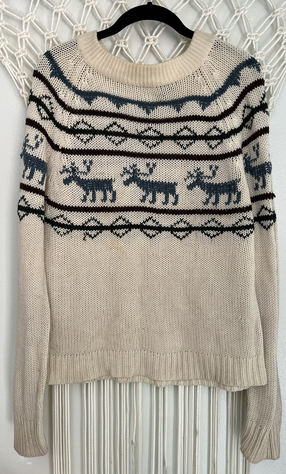 Vintage Sigallo Sweater RARE Moose/ Reindeer Small