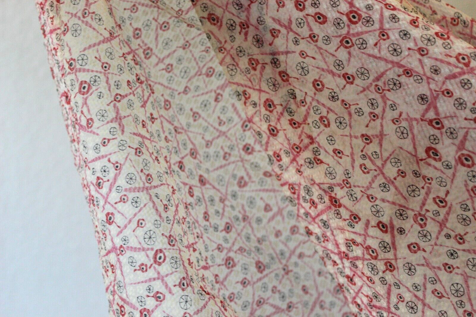 Vintage 50s Jonathan Logan Sheer crepe seersucker atomic novelty print dress