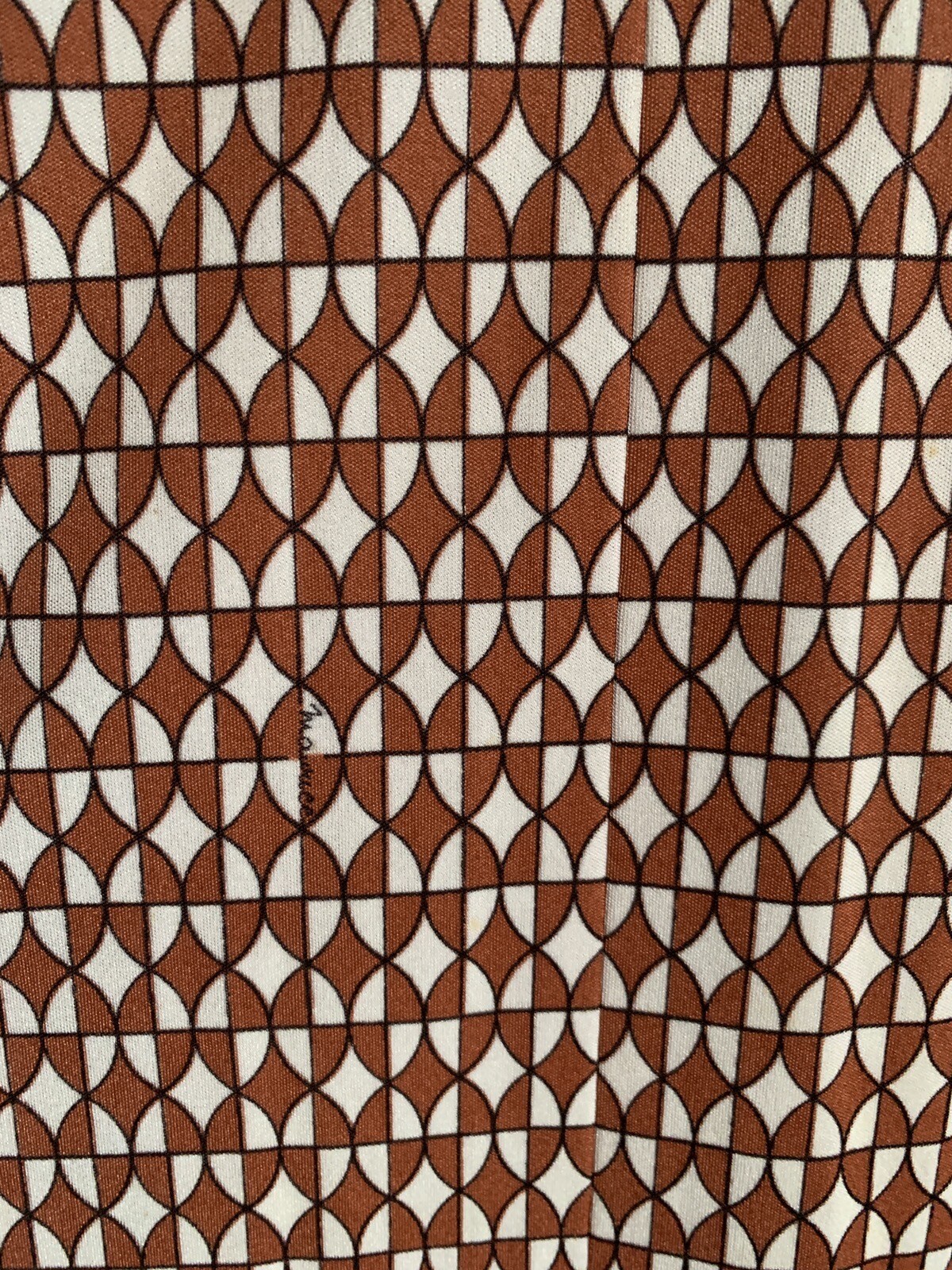 Vintage 70s Deadstock Maurice Long Sleeve Midi Dress Neutral Geometric Op Art 12