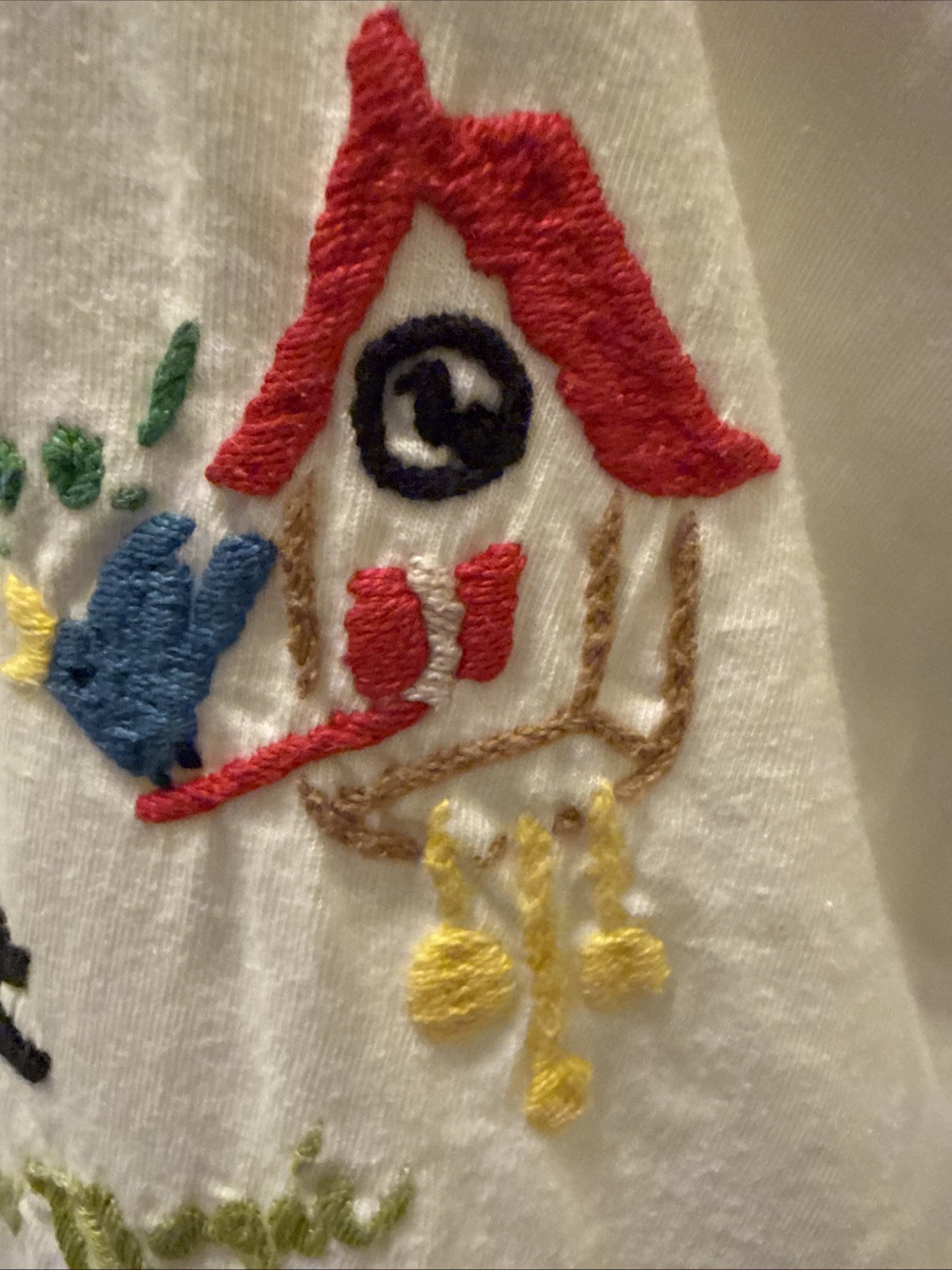 VTG 90s Swan Magic Hand Embroidered Shirt Sz Small Dog Party