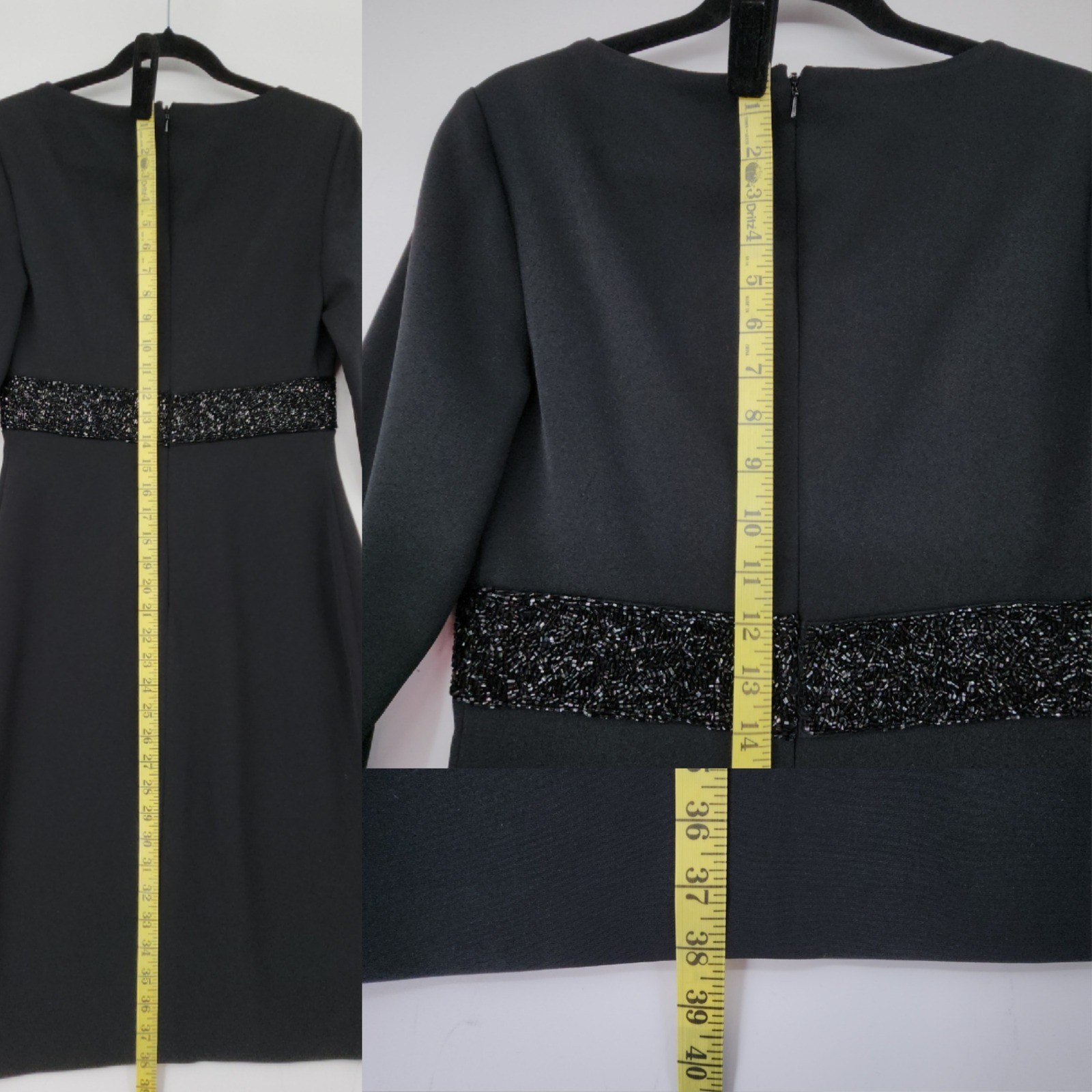 Vtg Jennifer George by Night Midi Dress S 4-6 Black Cocktail Party Evening LBD