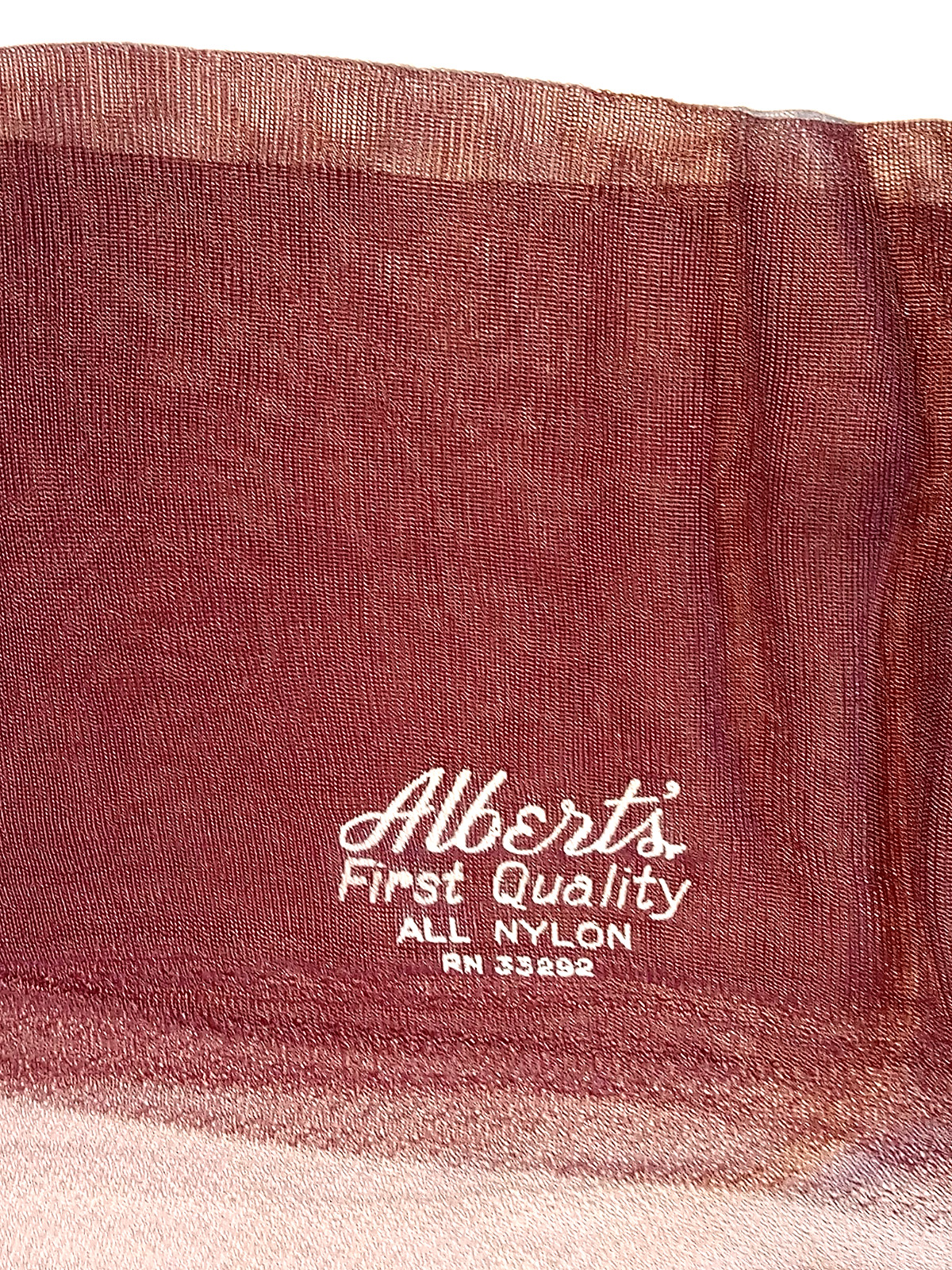 SZ 11 X 36 VTG ALBERTS PLUM WET LOOK-GLITTER VINTAGE NYLON GARTER STOCKINGS 2PR