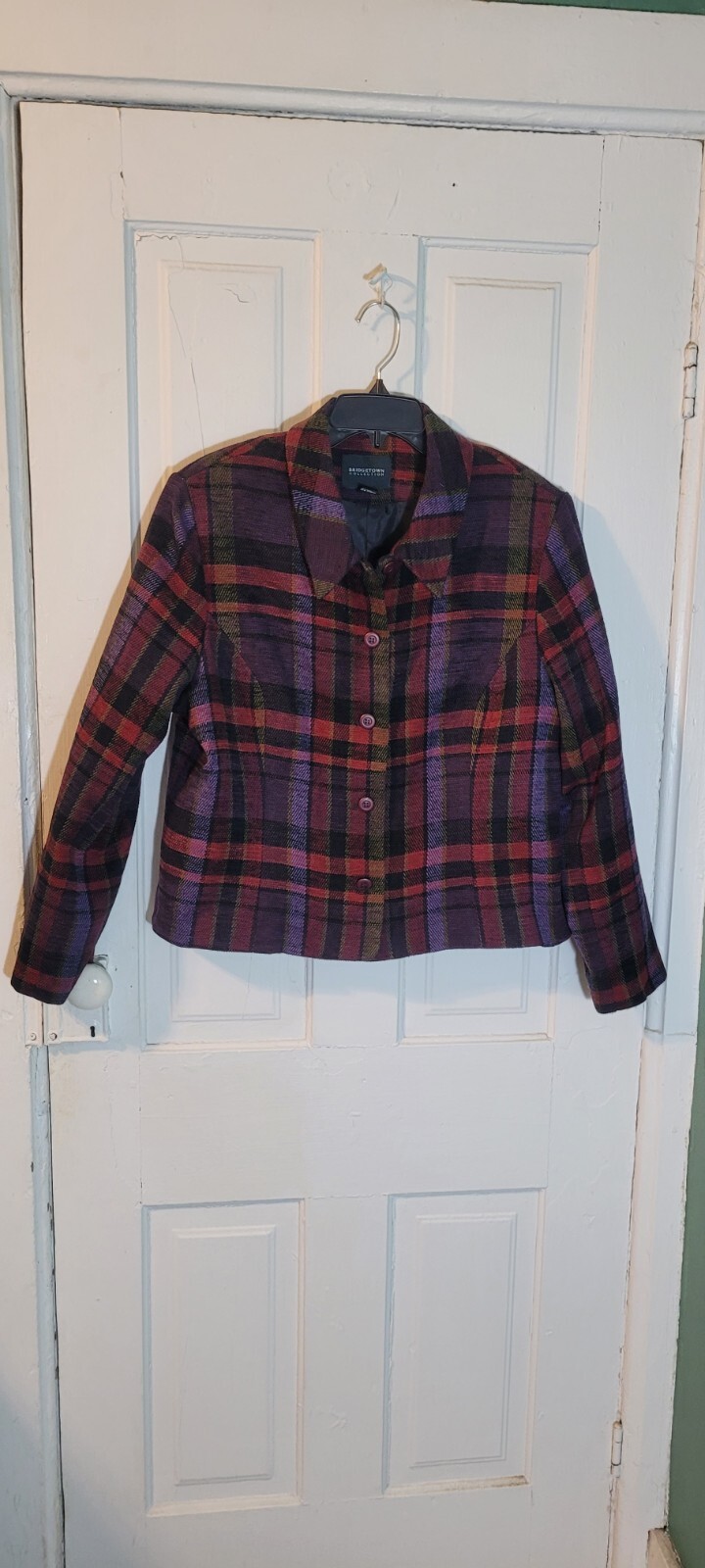 Vintage Bridgetown Collection Ladies Size 18 Blazer/jacket/Plaid Pattern/ Button