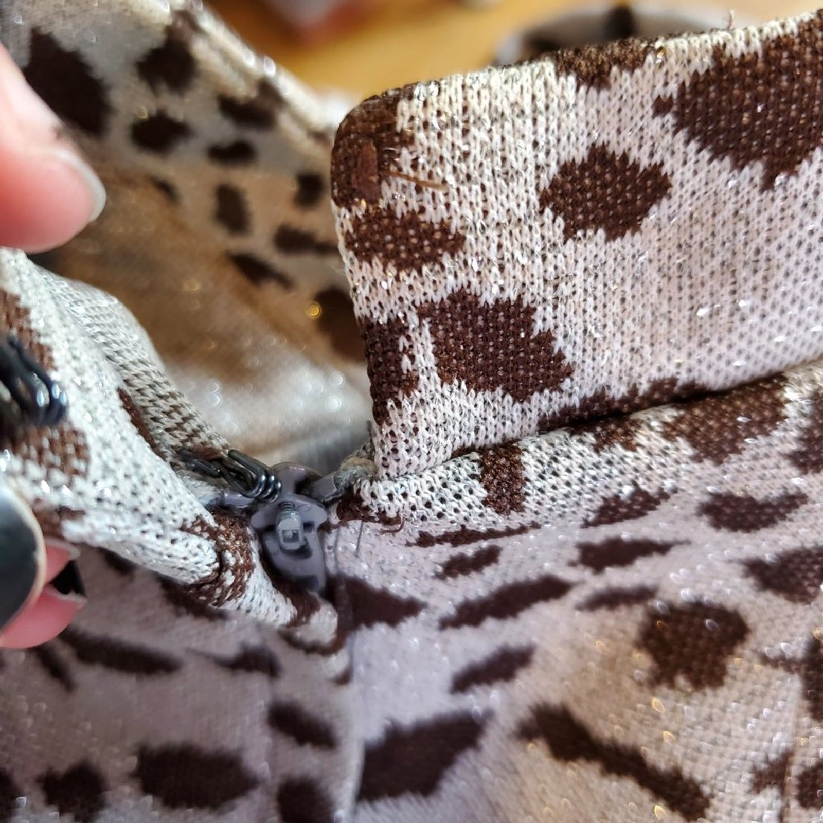 Vintage 70’s 80’s Gray Brown Cheetah Leopard Print Pattern Maxi Dress Gown