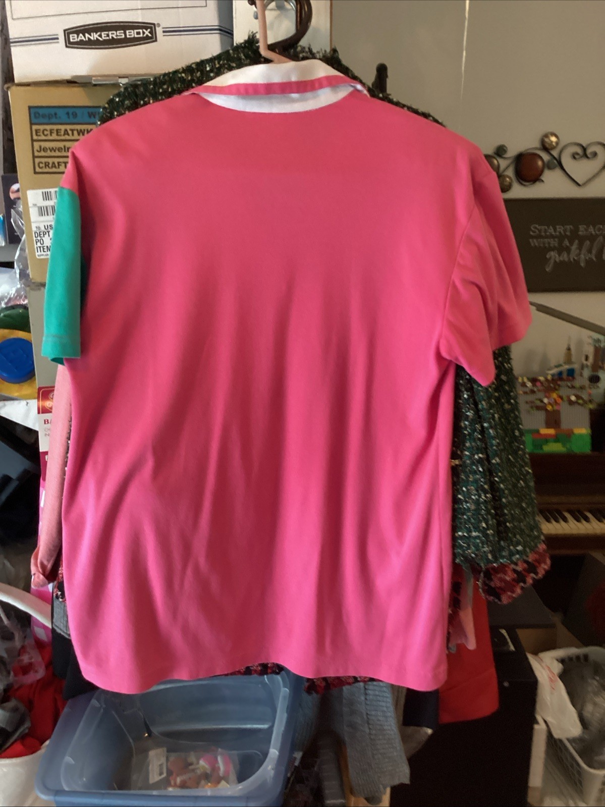 VTG Pierre Lamonte 80’s-90’s Blouse Pink And Green 2 Button Sz M