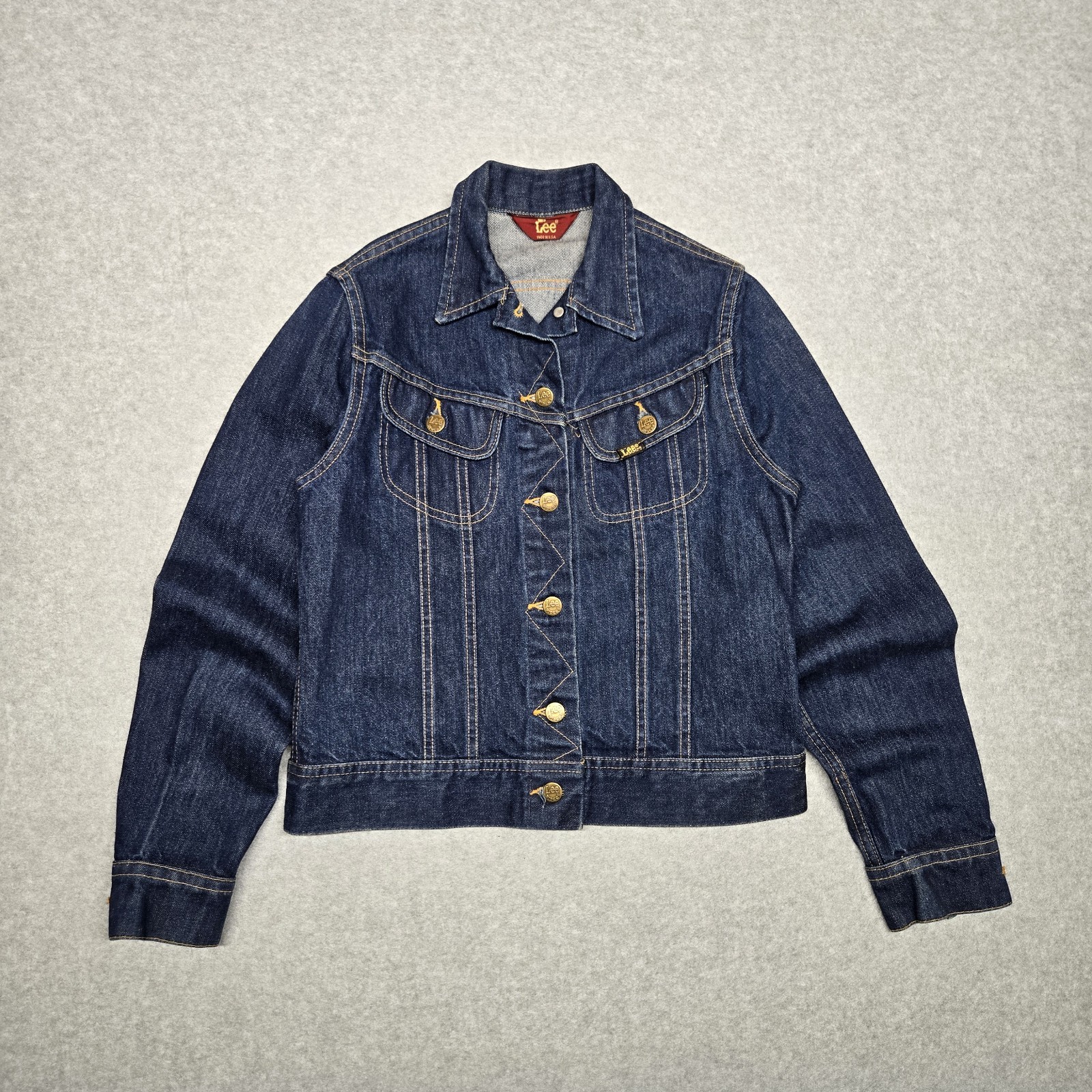 70s 80s Ms. Lee Riders 9 / 10 Denim Fitted Trucker Jean Jacket Union Made USA