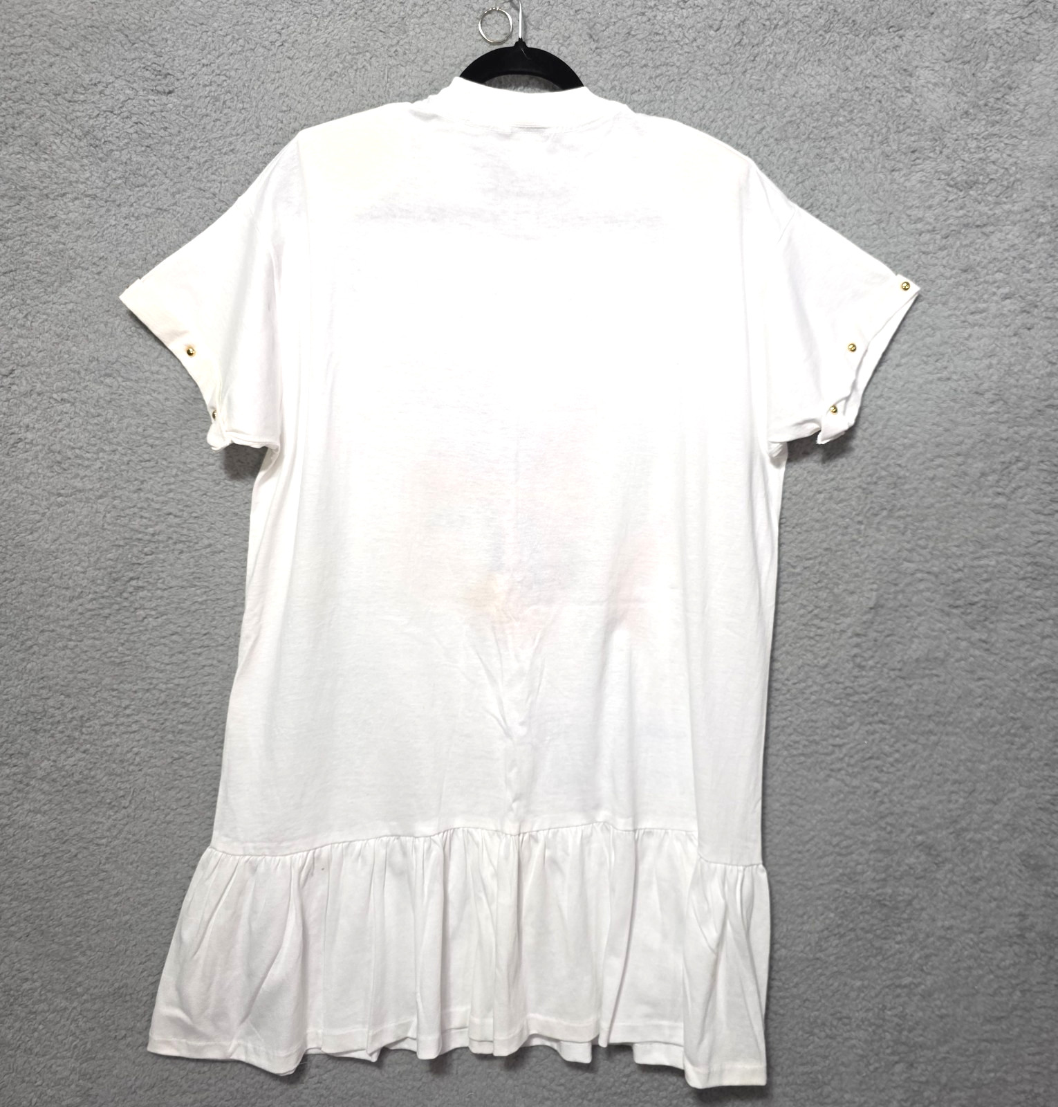 Vintage P.G.B T-Shirt Tropical Fish Dress Puff Pain Studs Shoulder Pads Large